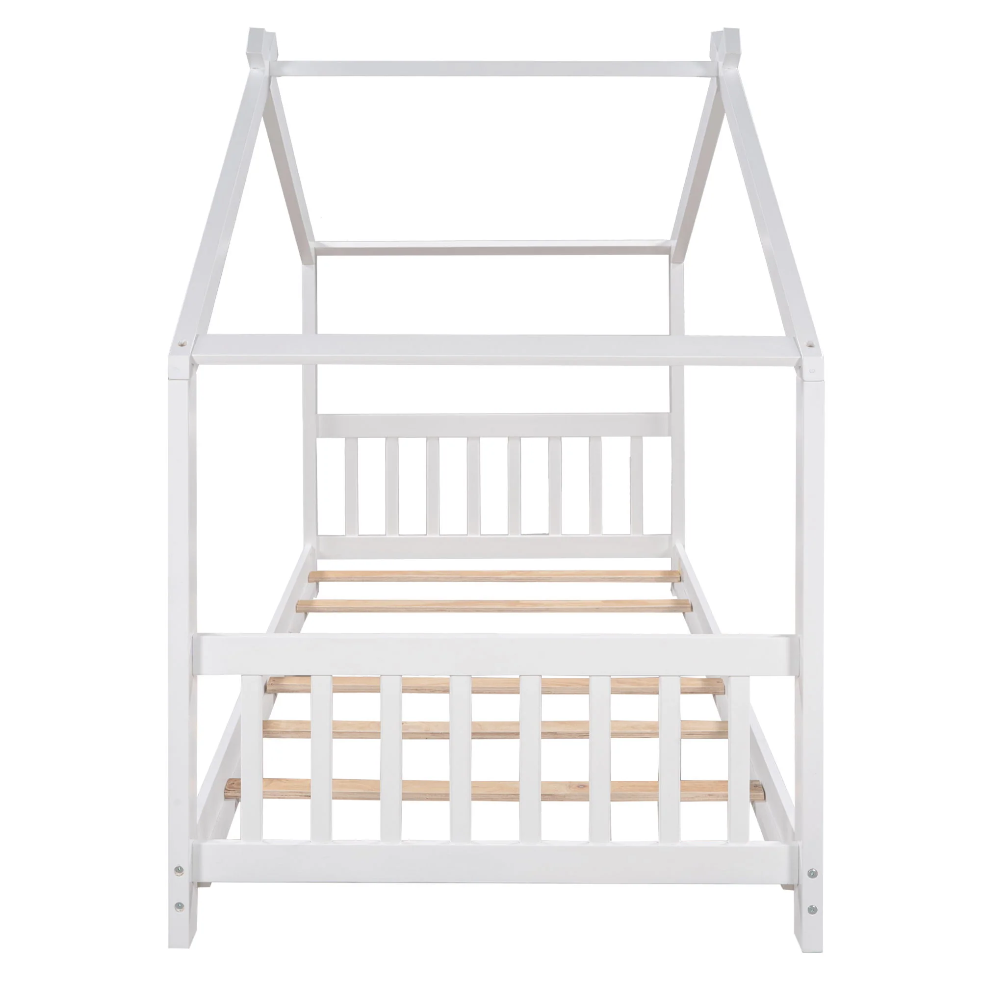 House Platform Bed With Headboard And Footboard, Roof Design - Image 2