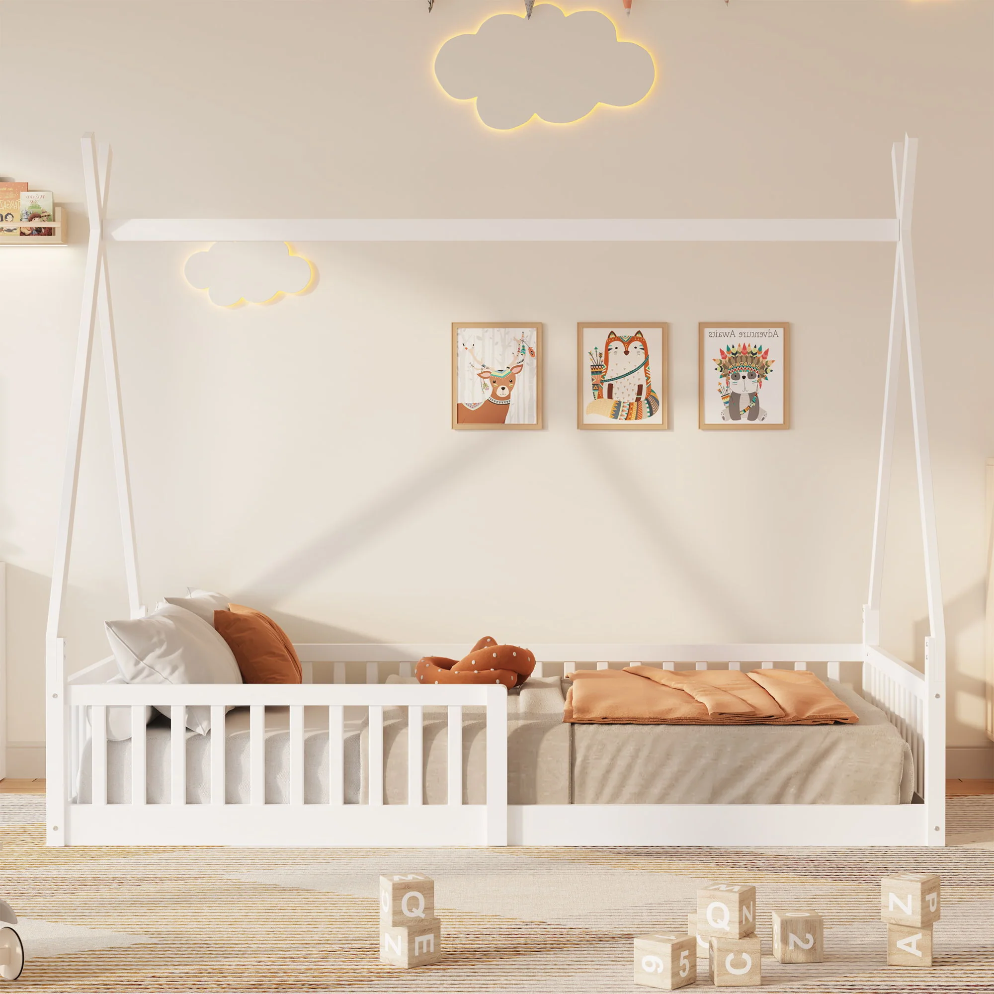 House Shaped Design Bed With Fence - Image 9
