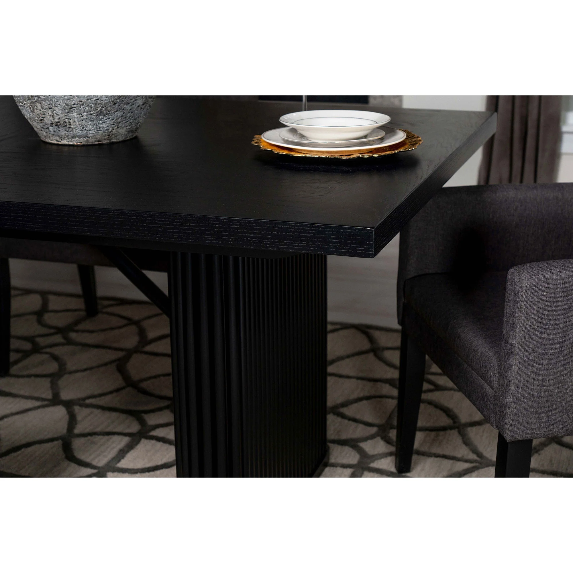Houston - Rectangular Double Dining Table Top - Black - Image 8