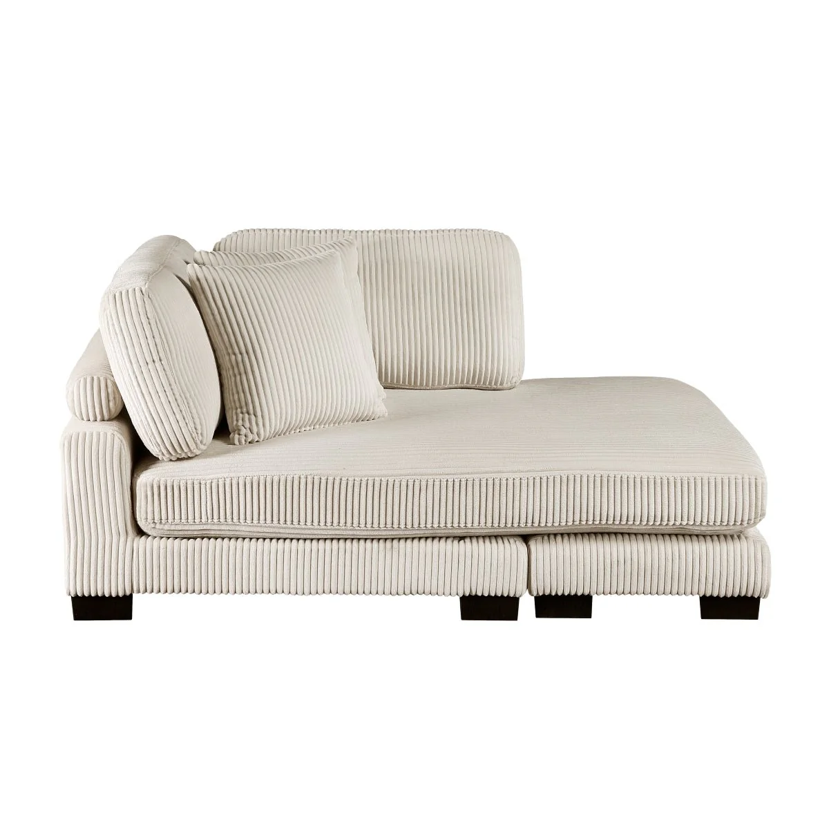 Hulett Square Arms Corduroy Modular Sectional with Chaise and Ottoman - Image 5