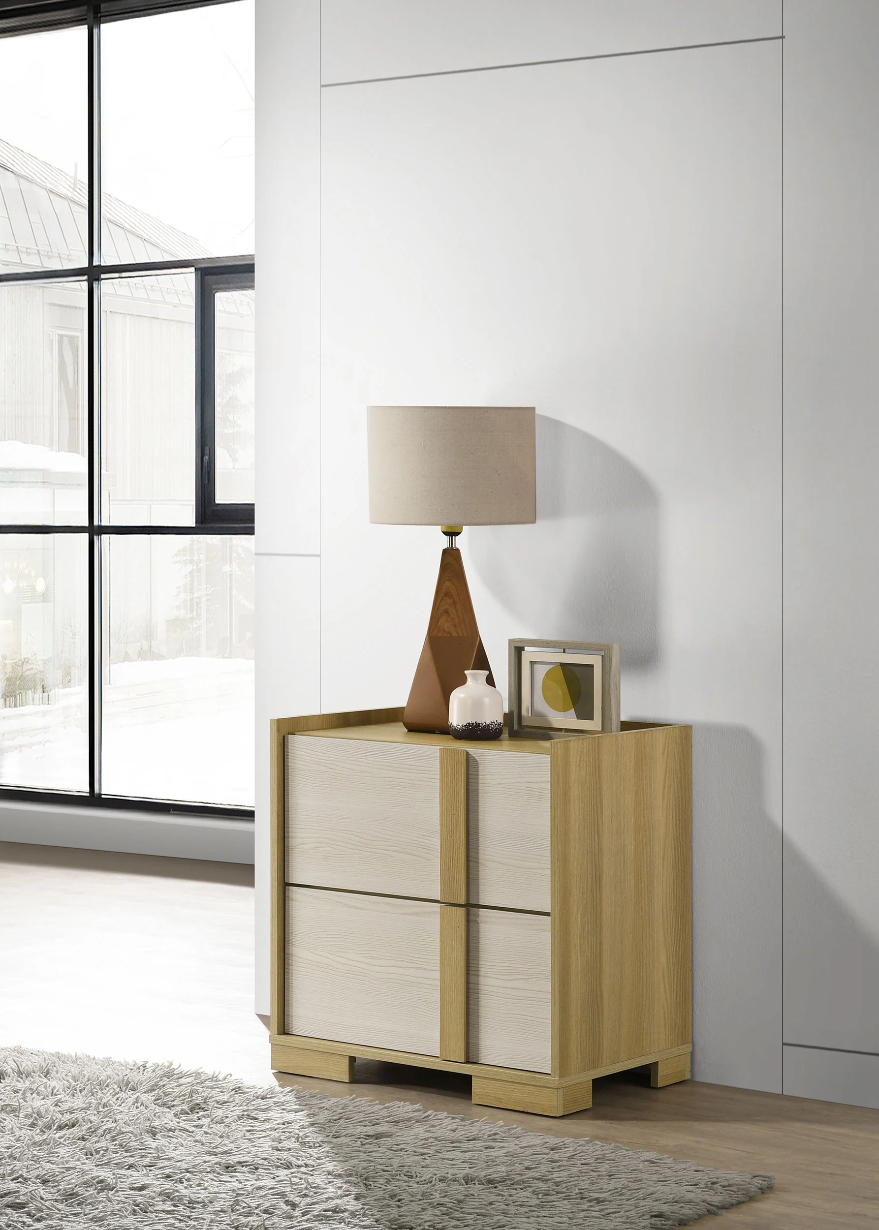 Hyland 2-Drawer Nightstand Bedside Table Natural - Image 4