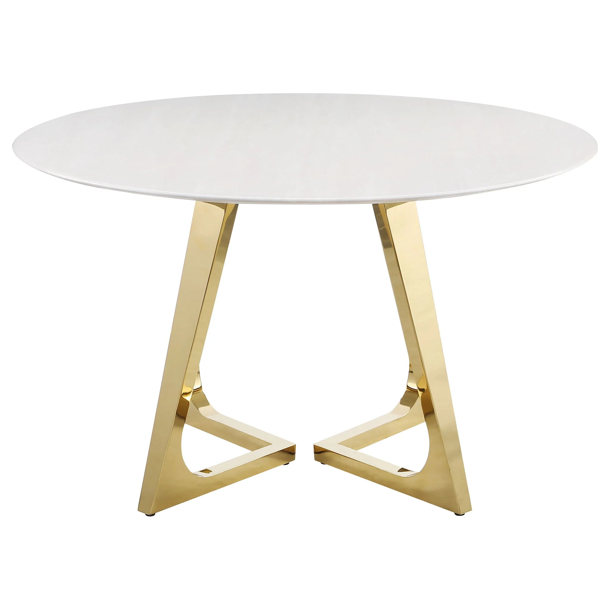 Imani - Round Marble Dining Table - Gold - Image 3