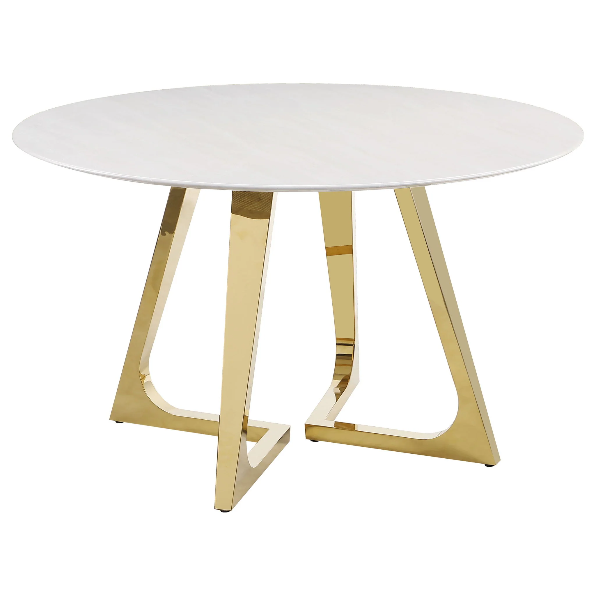 Imani - Round Marble Dining Table - Gold - Image 7