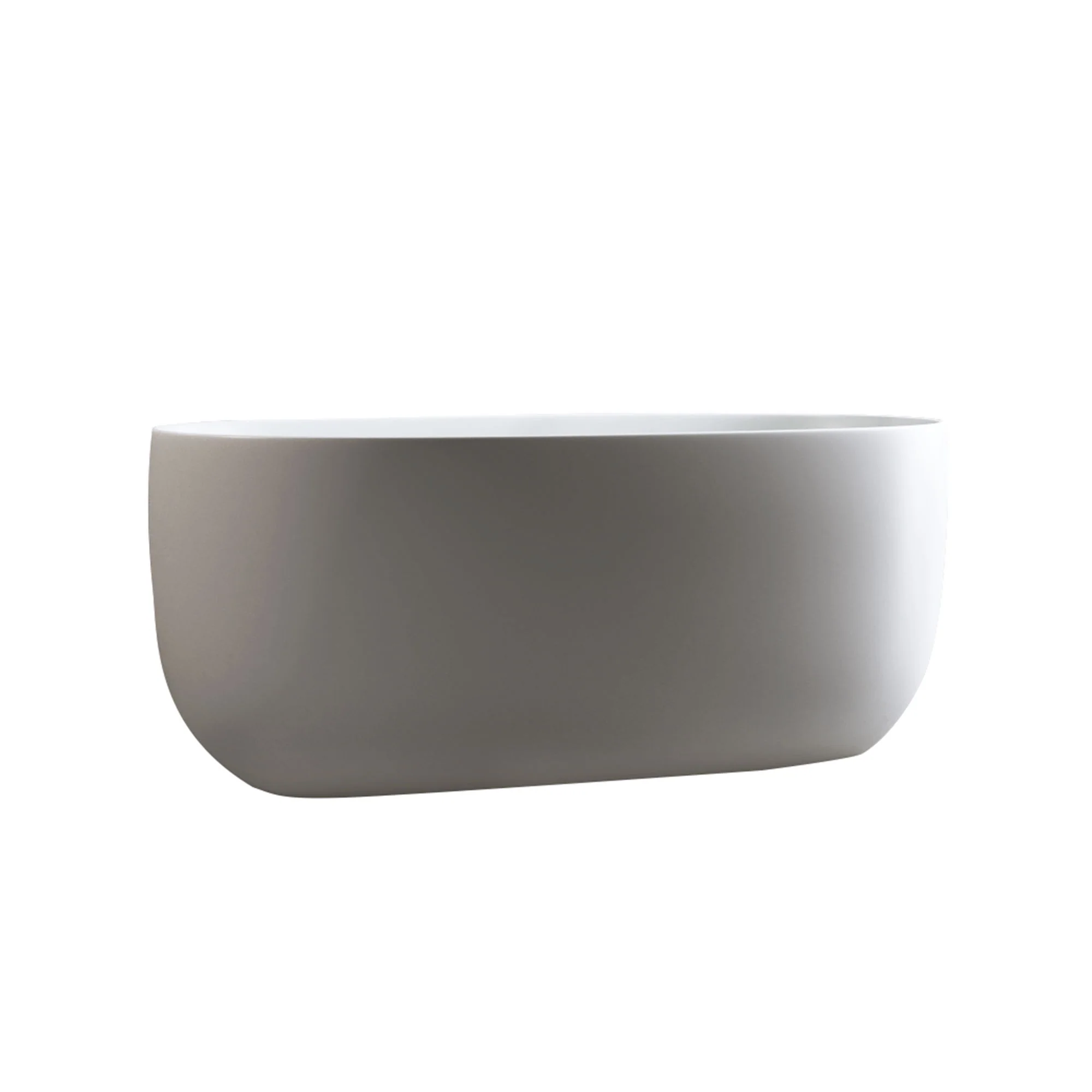 Independent Solid Surface Resin Stone Bathtub, A Modern Designed Independent Bathtub With Pop-Up Drainage And Overflow Pipes, Suitable For Small Households - Matte White - Image 4