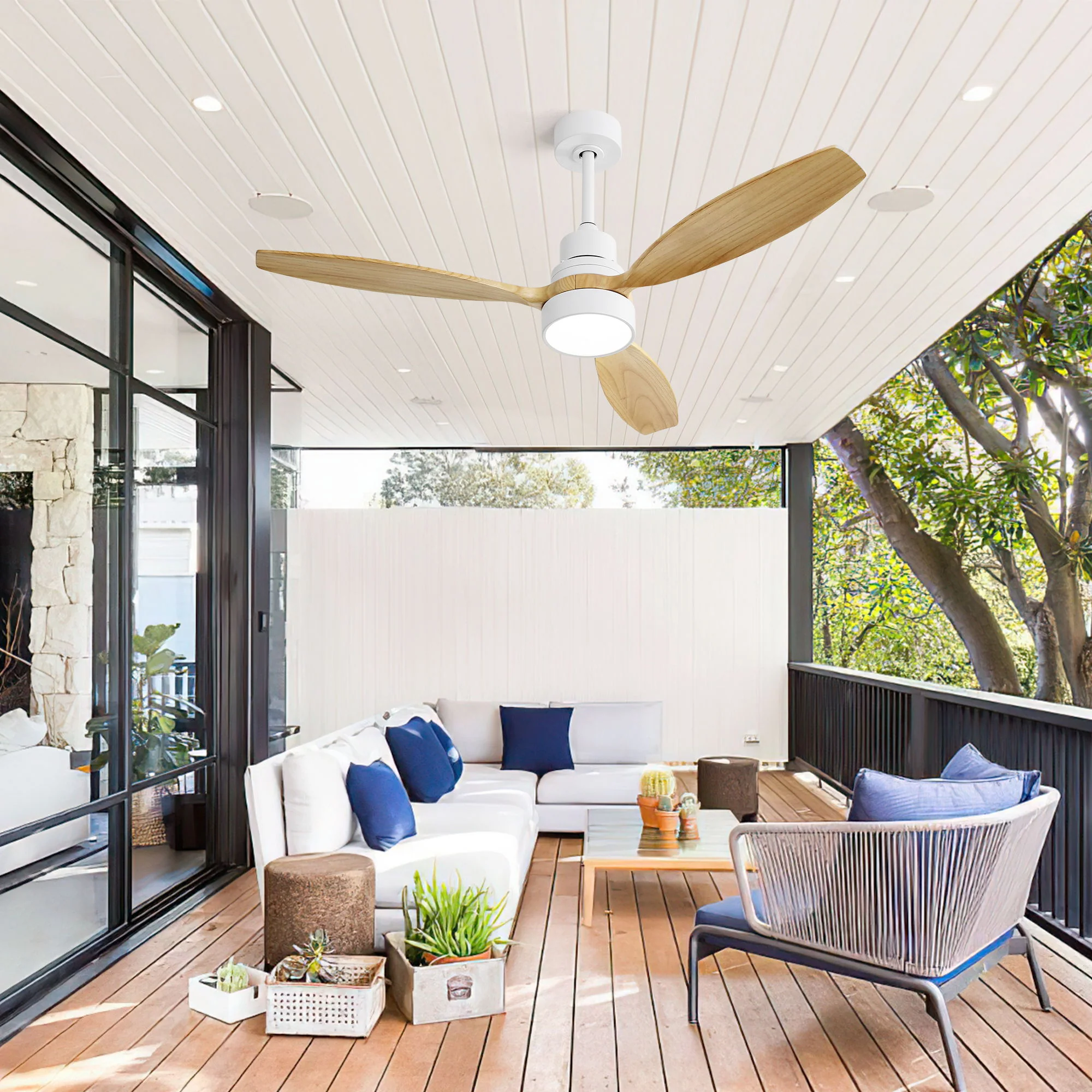 Indoor Ceiling Fan With Dimmable LED Light, 6 Speed Remote ControlLED DC Motor, Reversible Blades - Image 12