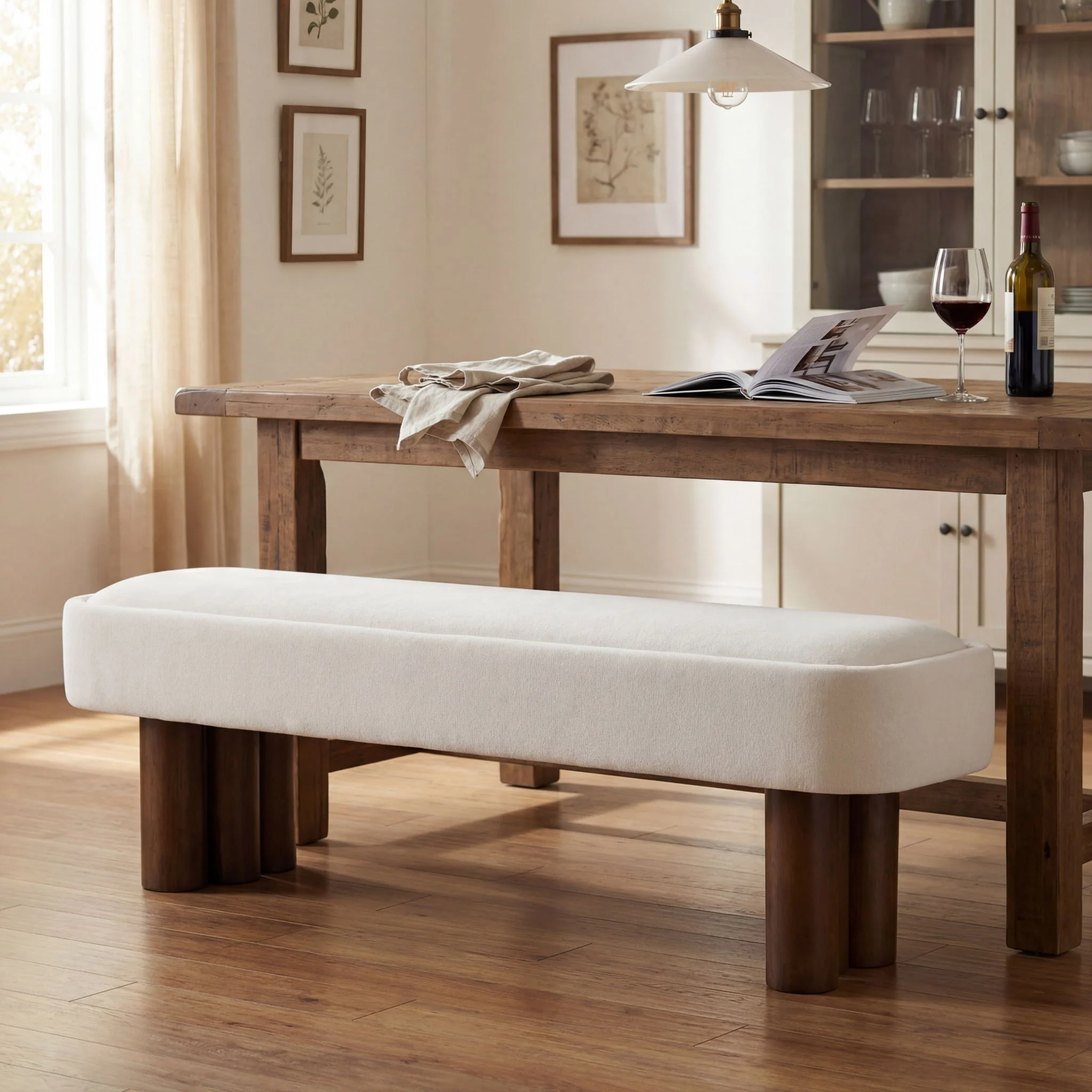 Indoor Upholstered Dining Bench - Image 28