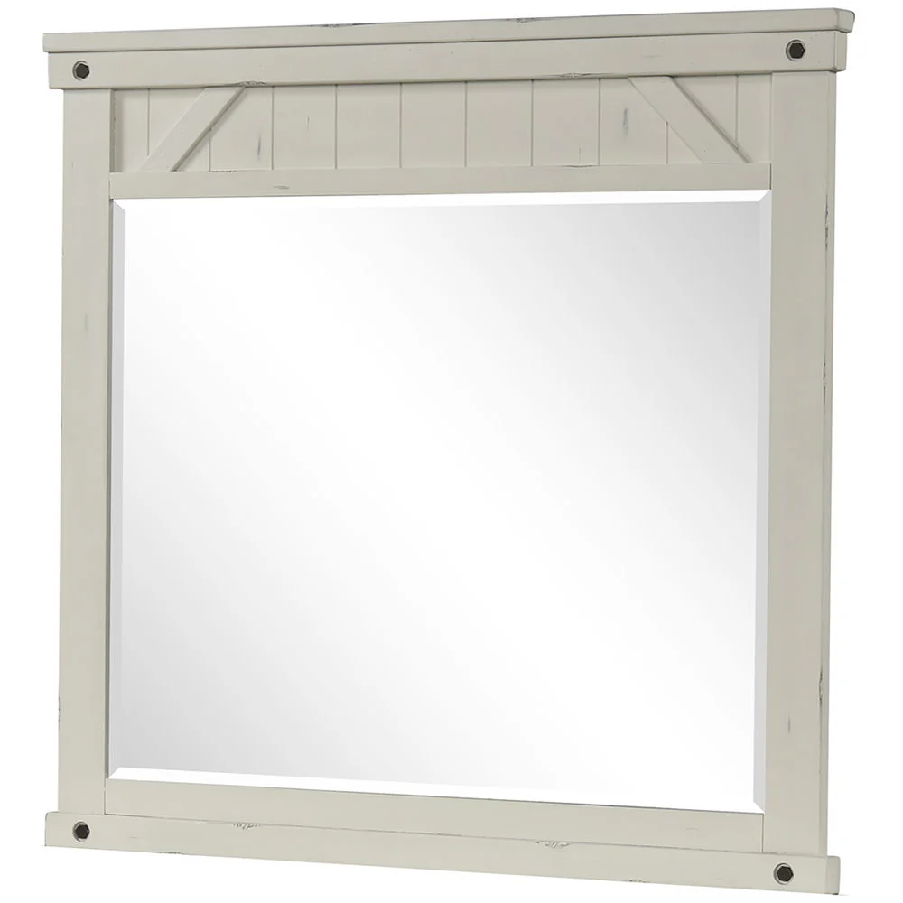 Industrial Farmhouse Mirror - White - Image 5