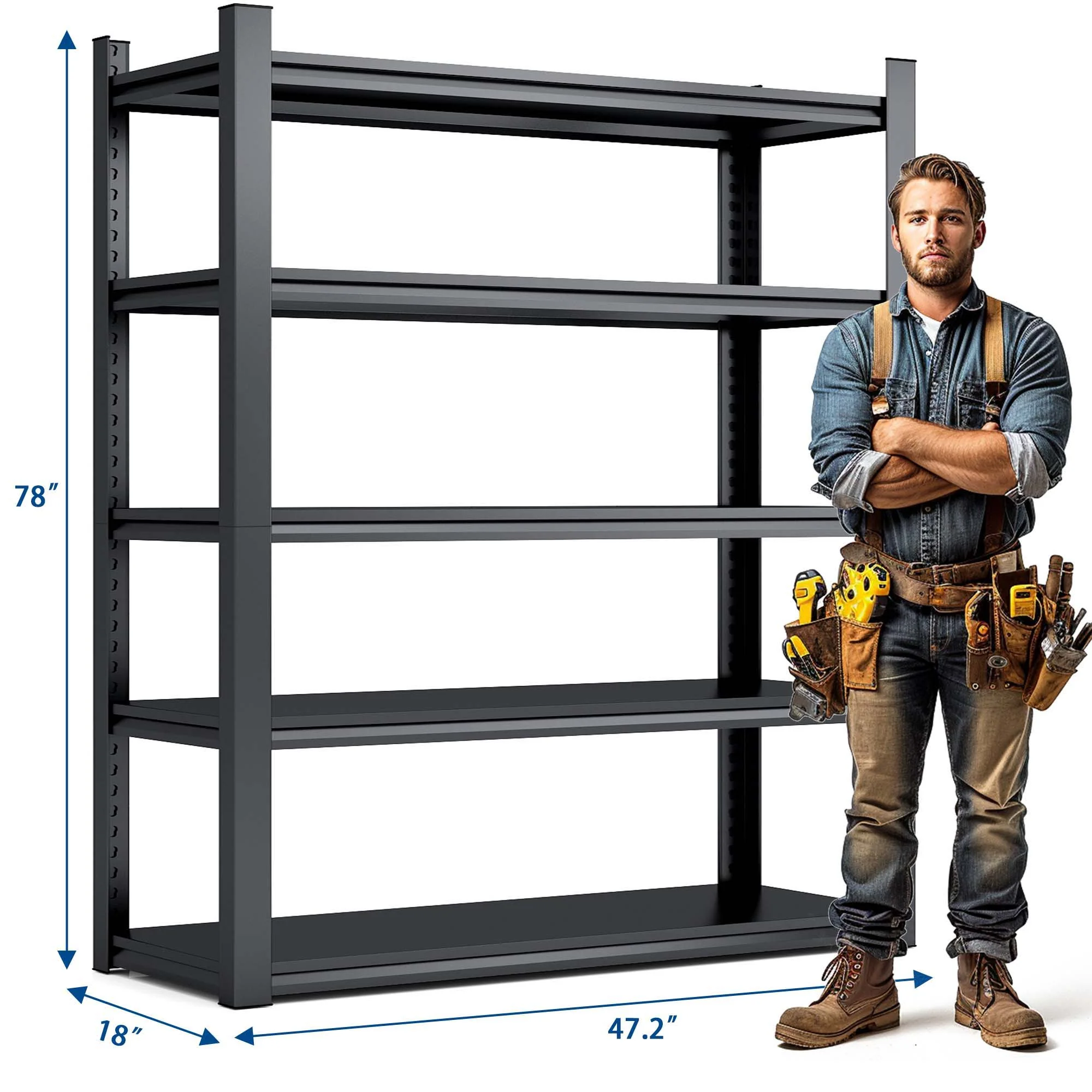 Industrial Heavy Duty Metal Garage Shelving Unit, Adjustable Storage Rack - Image 28