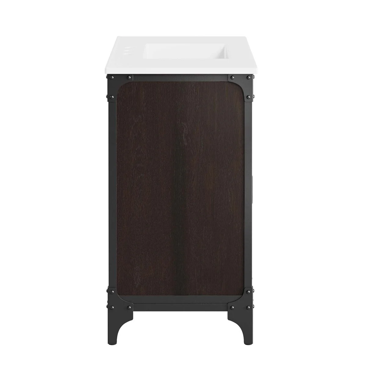 Industrial Metal and Wood Bathroom Vanity – Modern Rustic Design for Powder Room - Image 90