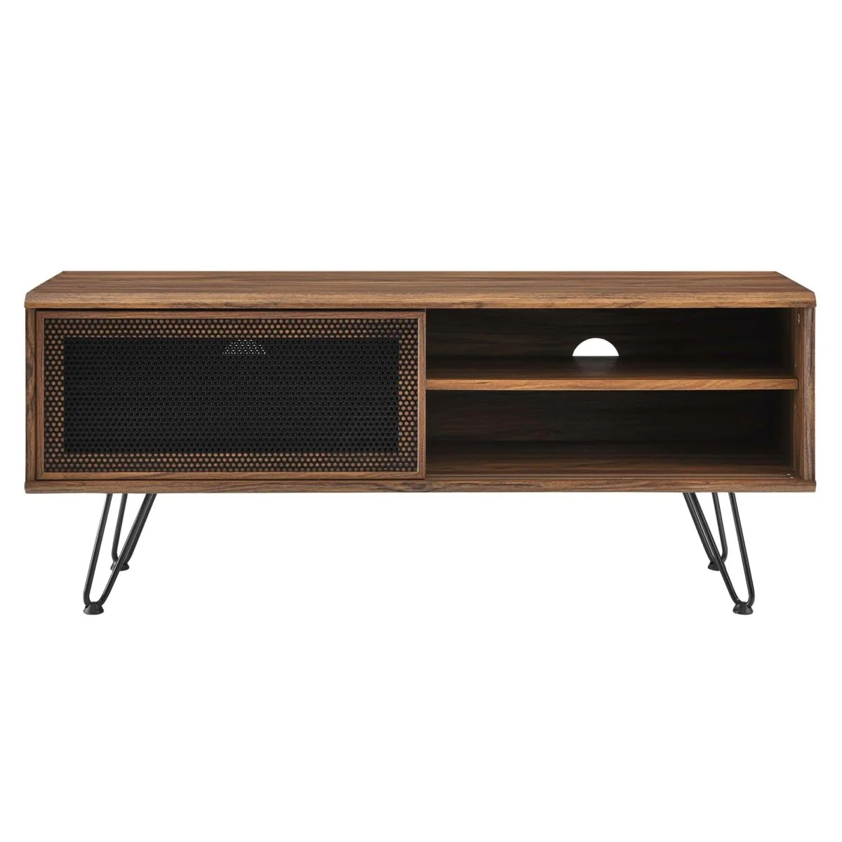 Industrial Modern TV Stand with Sliding Mesh Doors 47 Inch - Image 11
