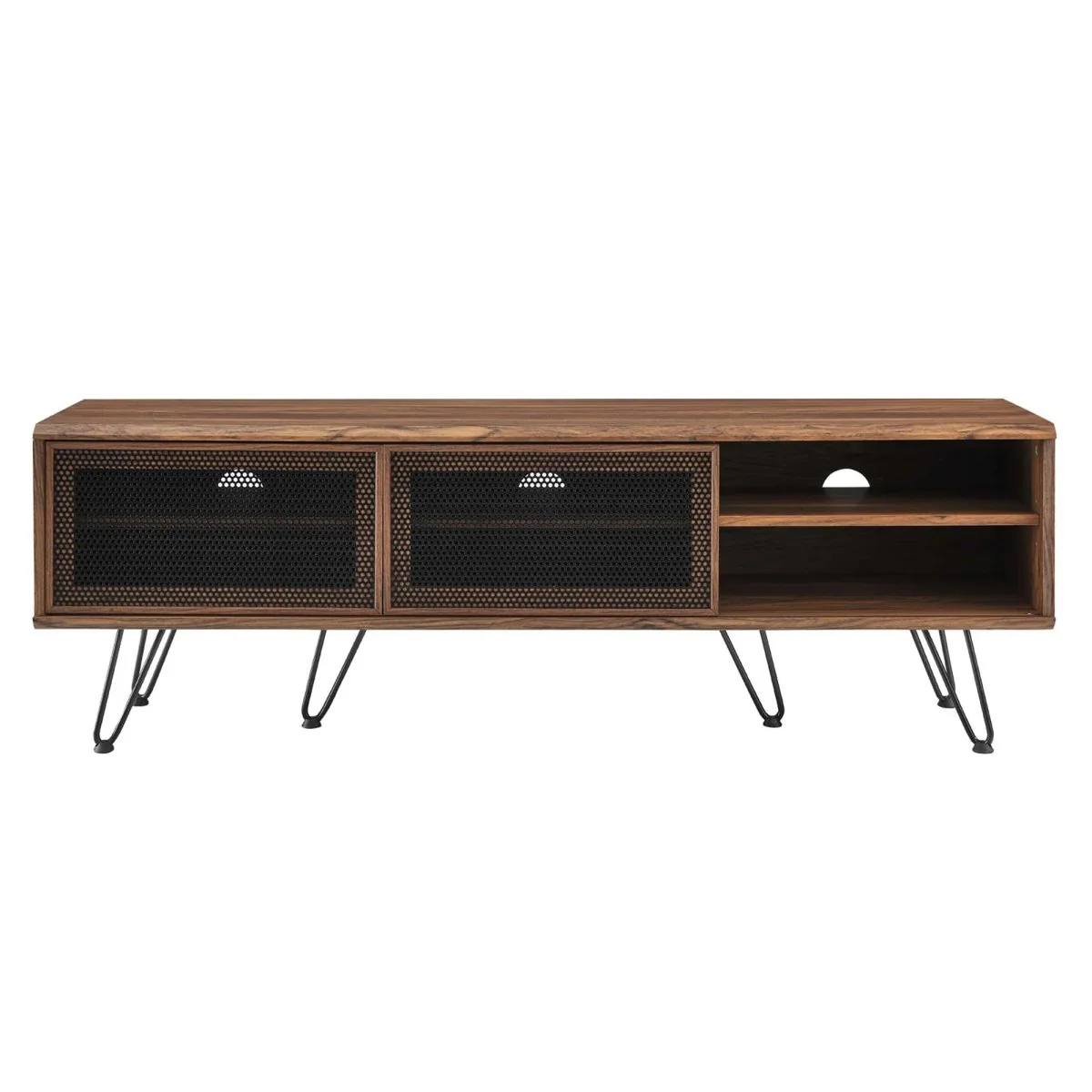 Industrial Modern TV Stand with Sliding Mesh Doors 59 Inch - Image 16