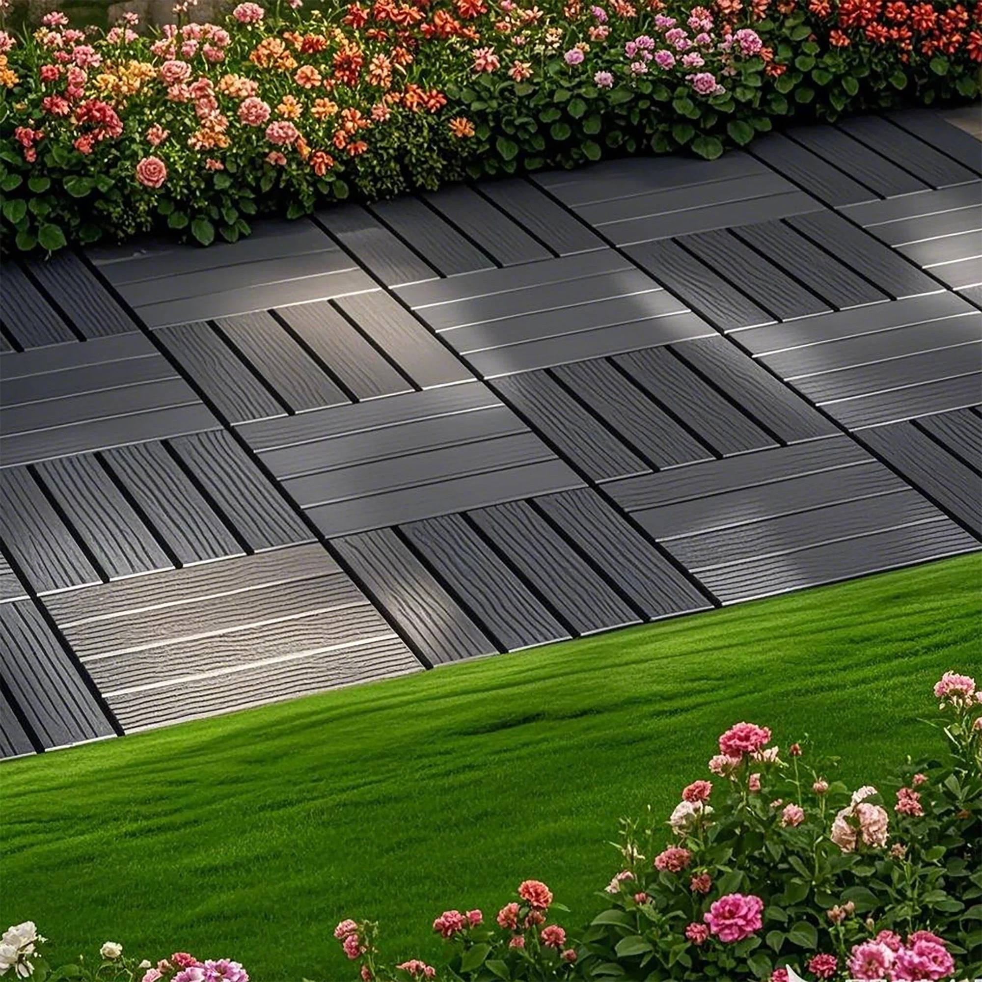 Interlocking Plastic Deck Tiles, Waterproof Outdoor / Indoor Patio Flooring - Image 12