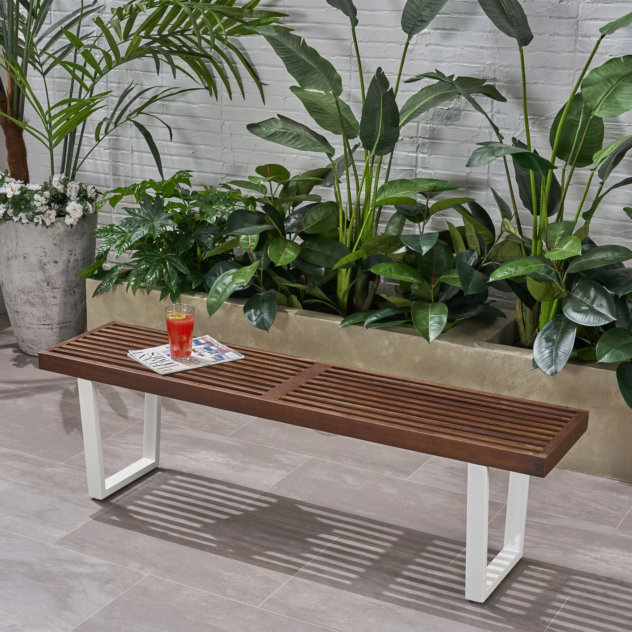 Intrinsic - Outdoor Dining Bench With Slat Top - Image 7