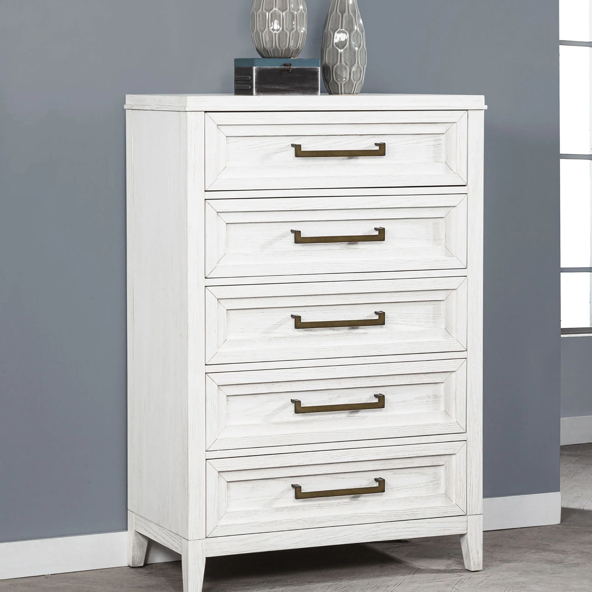 Inverness - 5 Drawer Bedroom Chest - White - Image 4