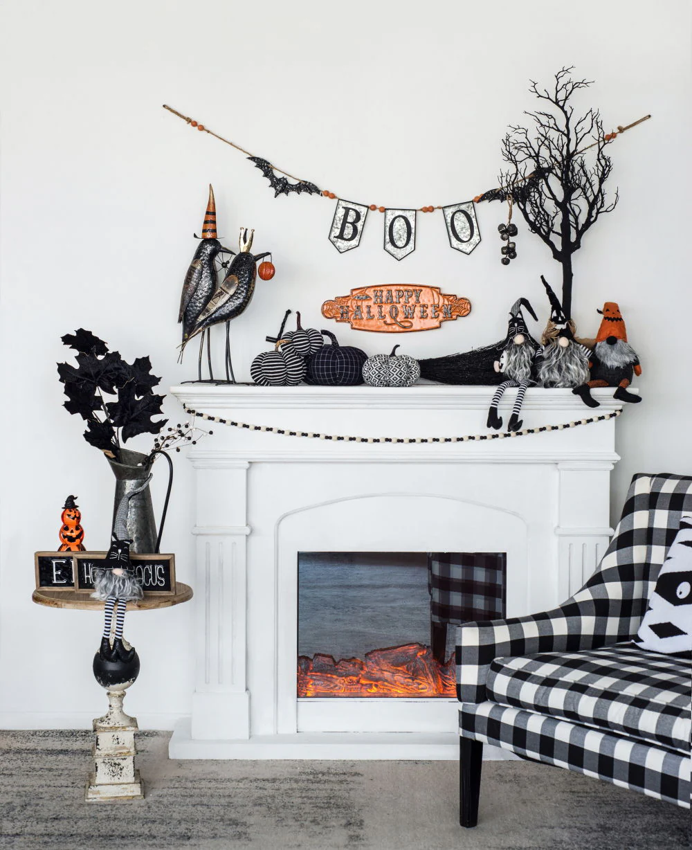 Iron Boo Banner With Bats, For Halloween Holiday Decor - Black / Gray / Orange - Image 7
