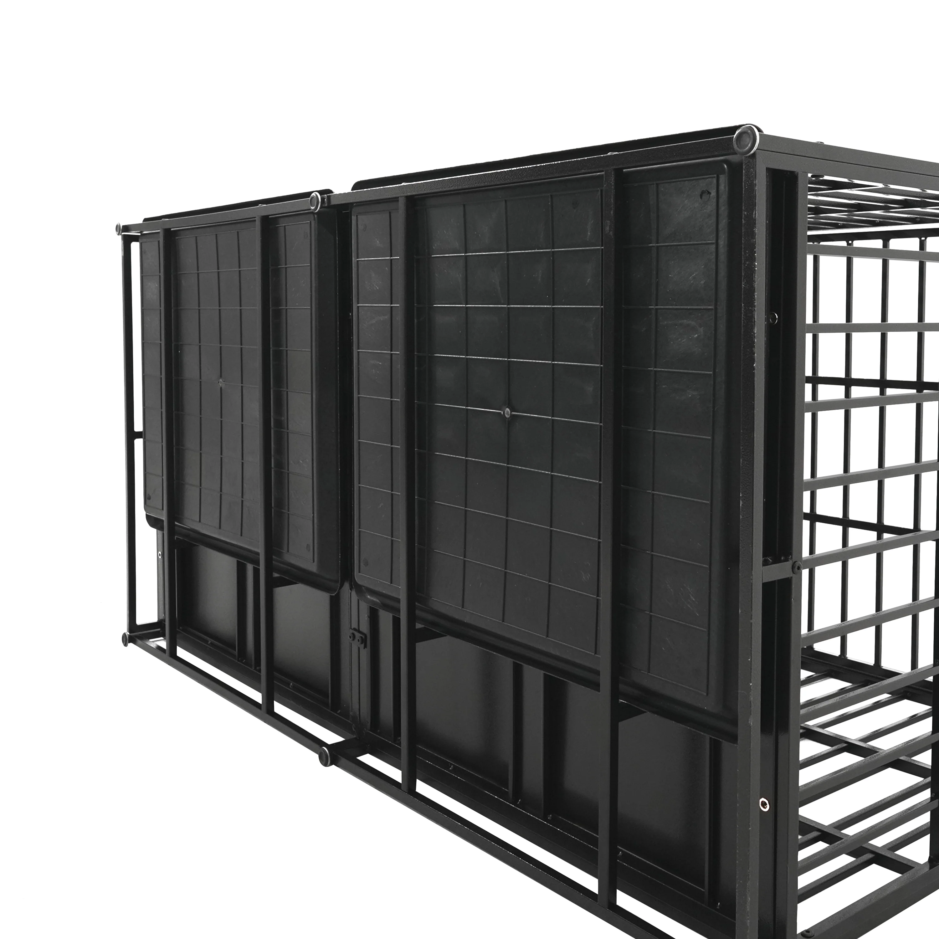 Ironclad Heavy Duty Carbon Steel Dog Crate with Roof Access, Lockable Wheels, and Hammertone Finish - Image 42