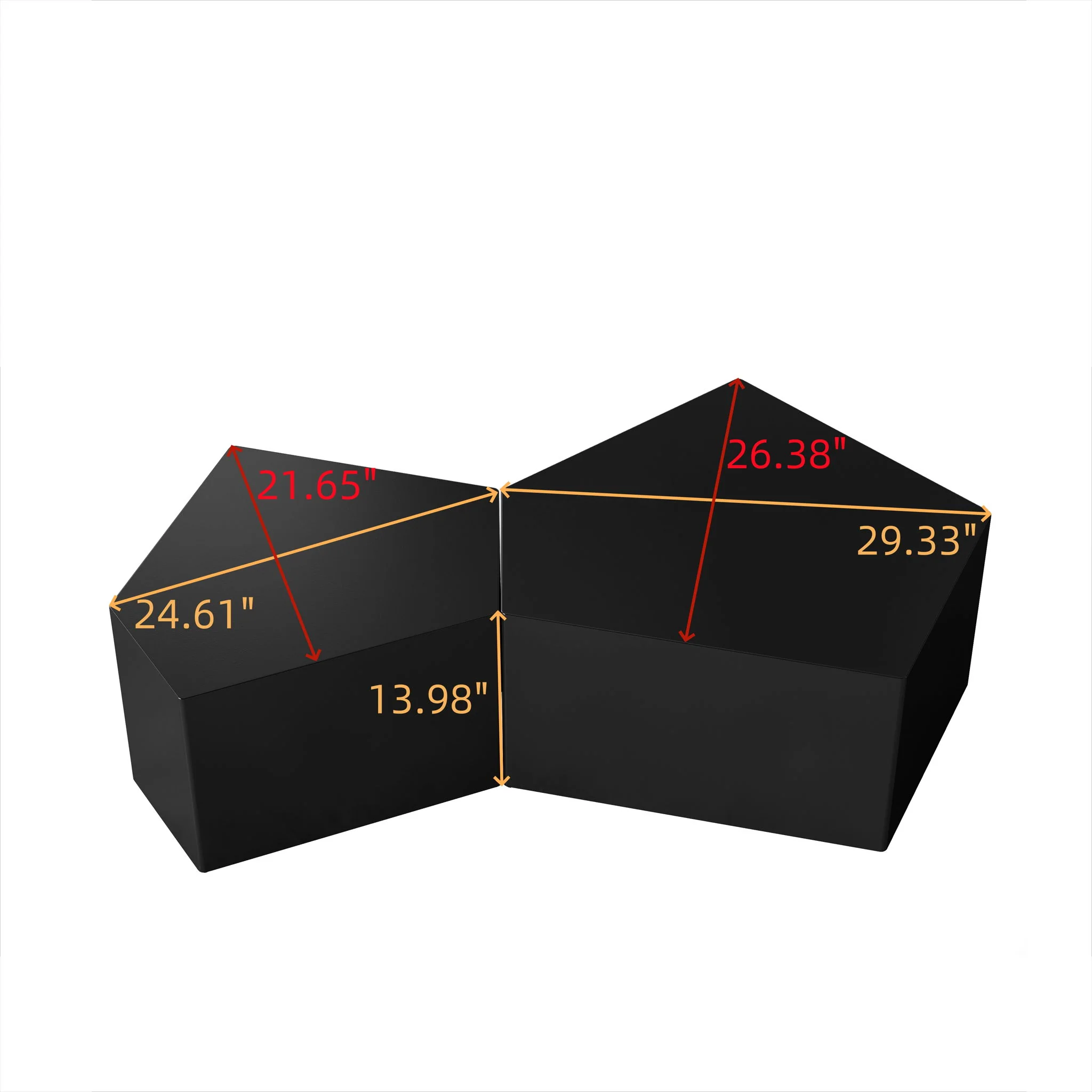 Irregular Pentagon Nesting Coffee Table Set - Image 10