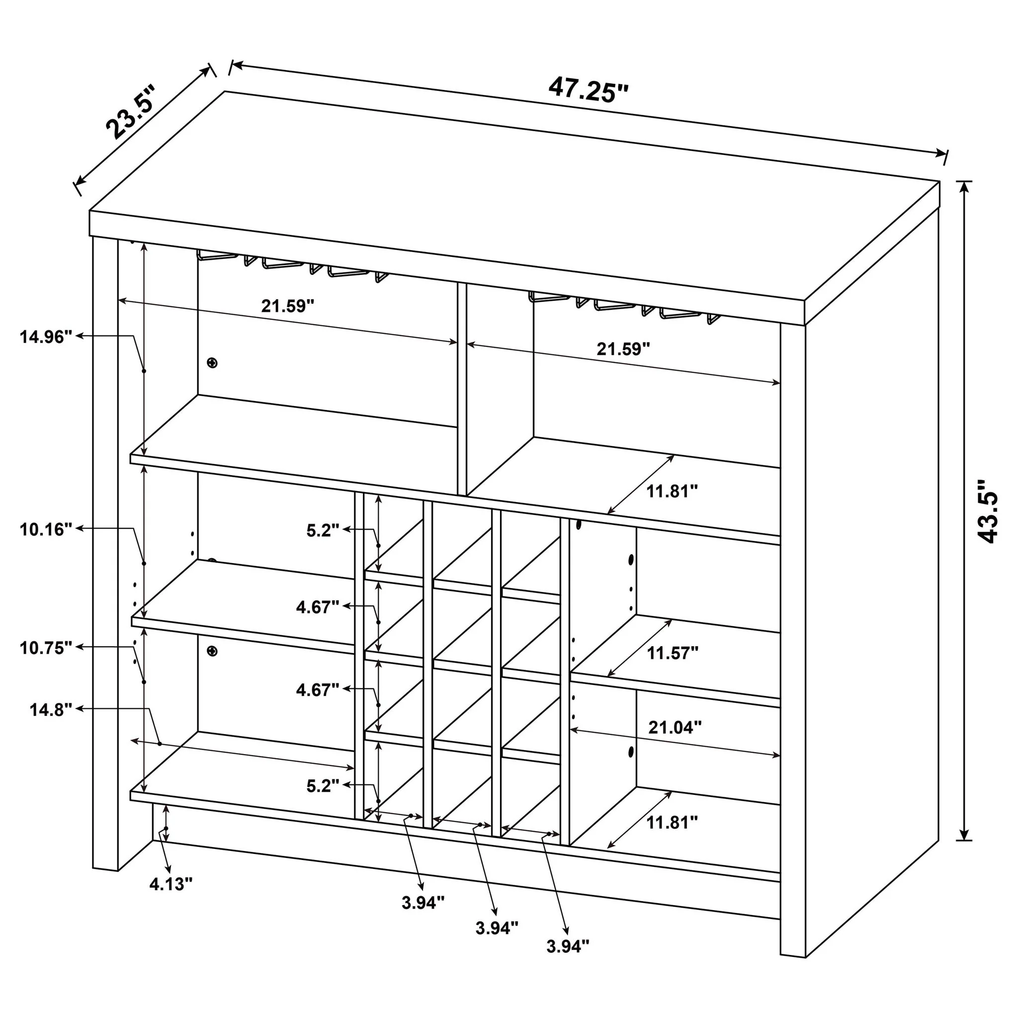 Irving - Freestanding Home Bar With Wine Storage - Image 5