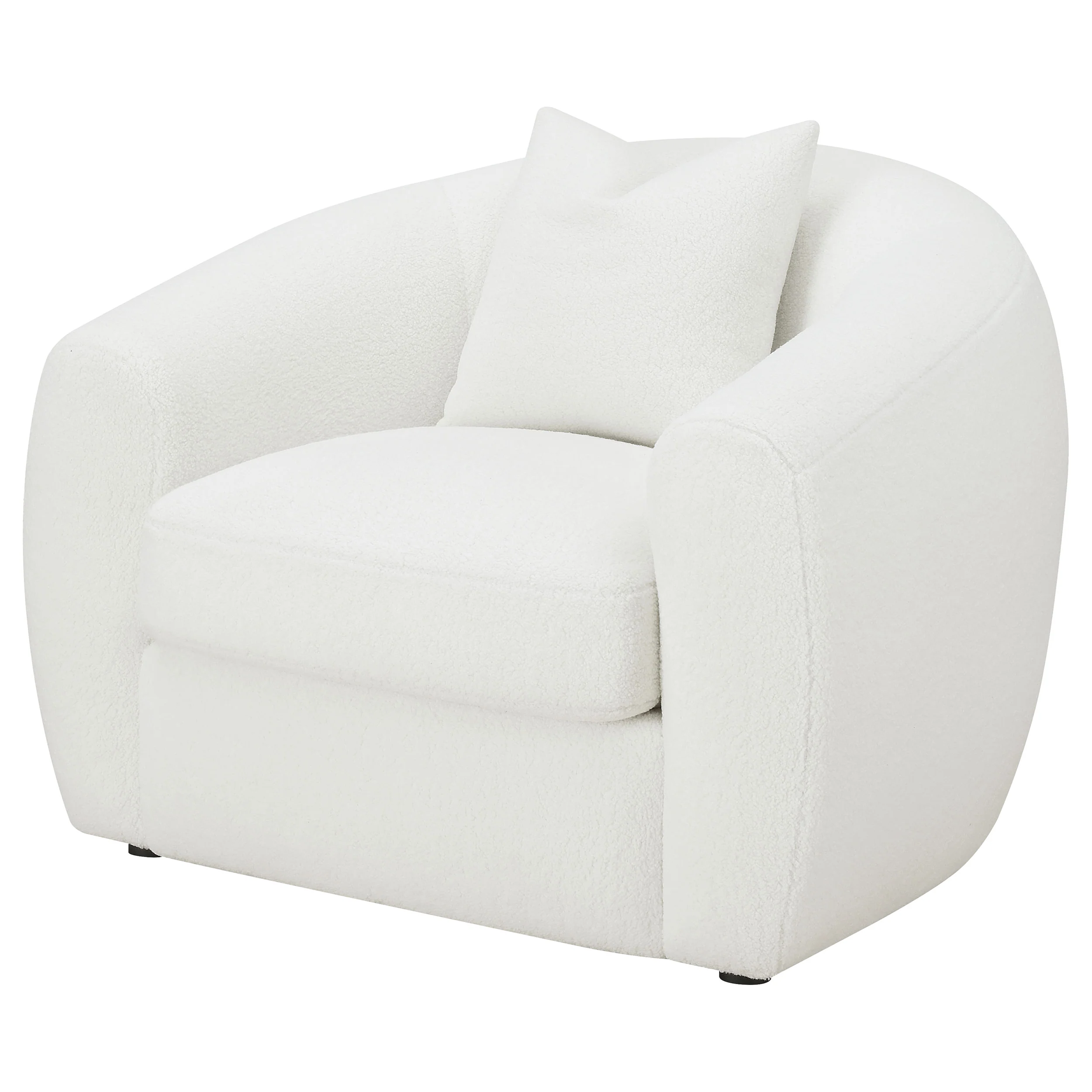 Isabella Faux Sheepskin Accent Chair - Ivory - Image 5