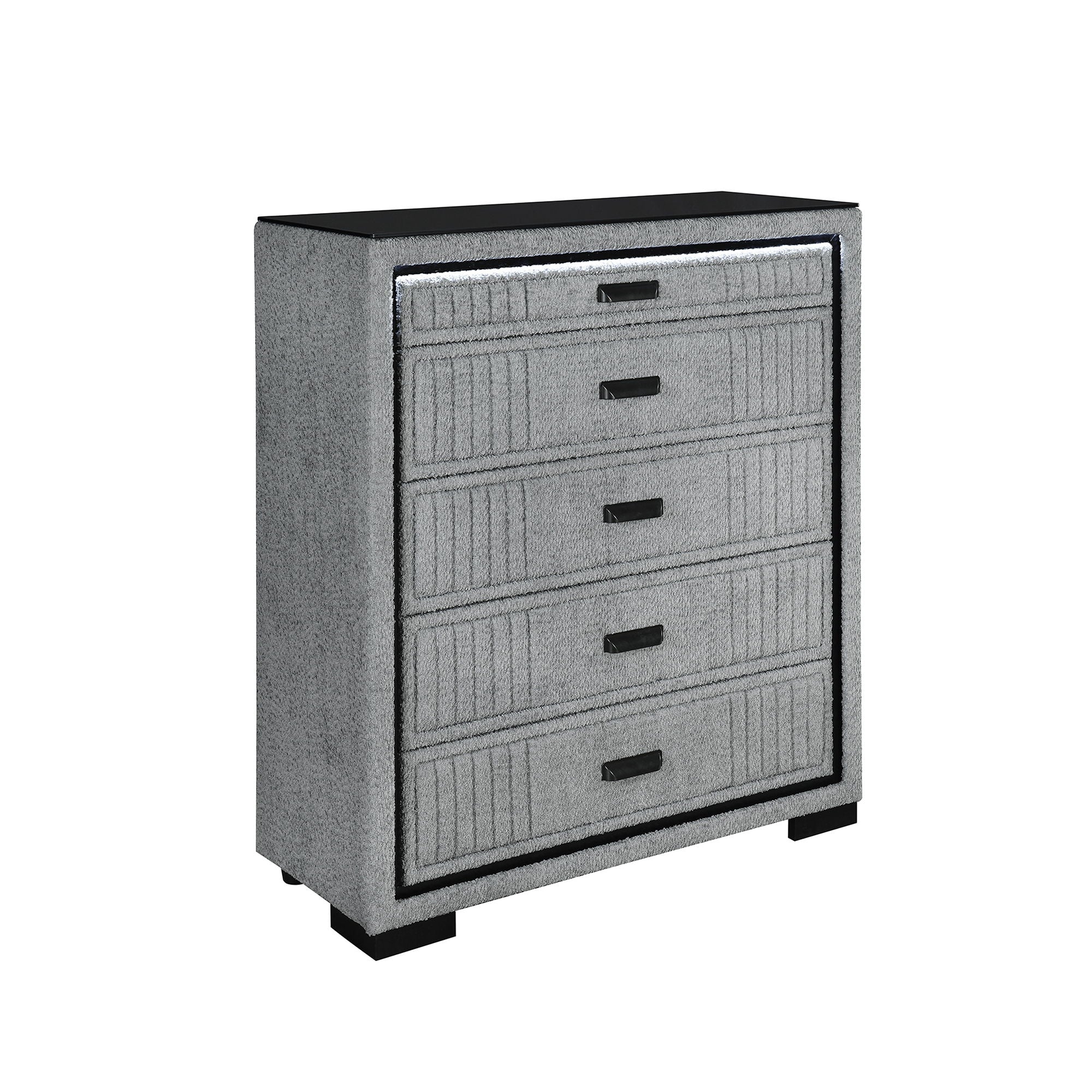 Isaiah - 5 Piece Bedroom Set With TV Lift-LED, Speakers And Fireplace - Image 4