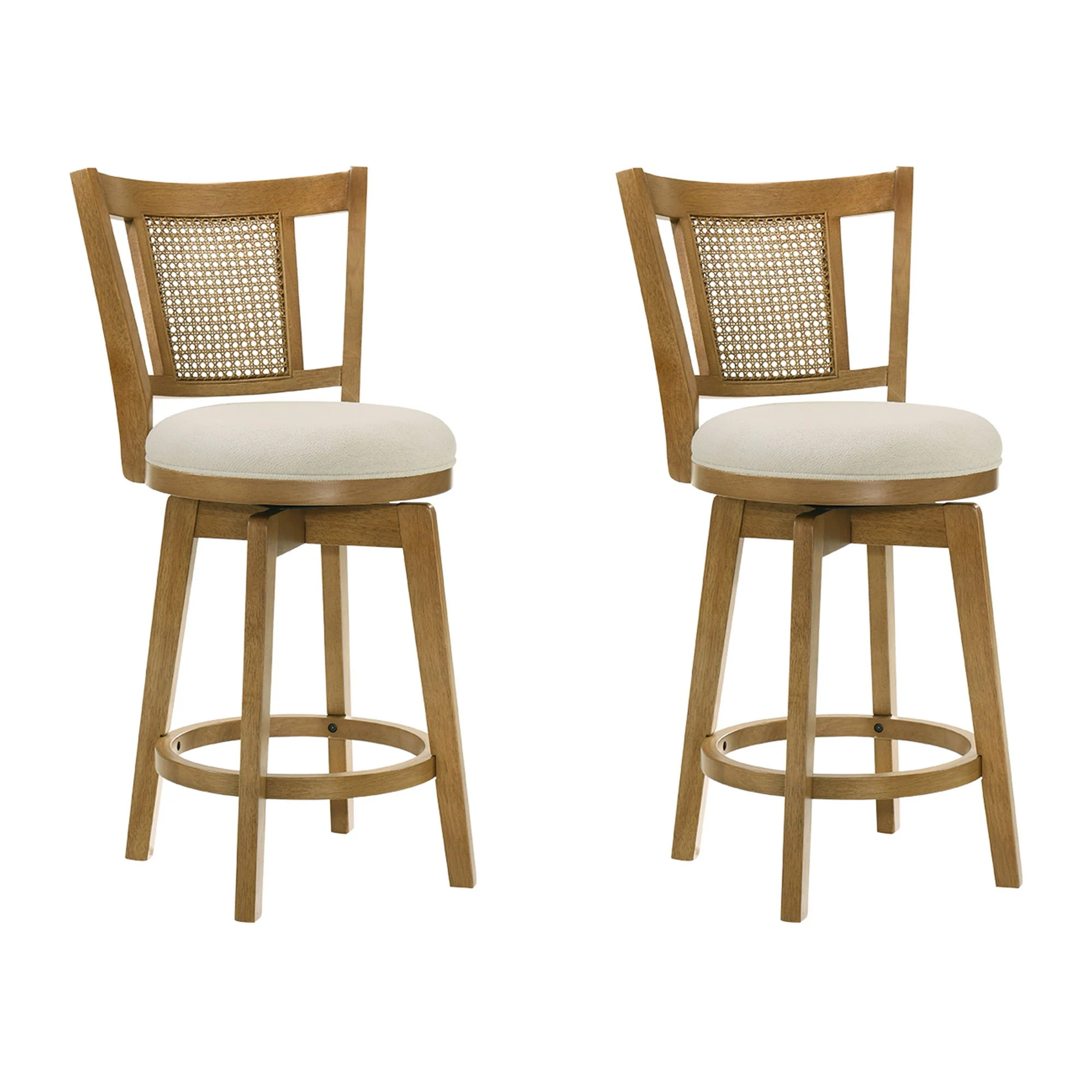 Isla - 26" Amber Glow Counter Height Rubberwood Swivel Barstool - Image 3