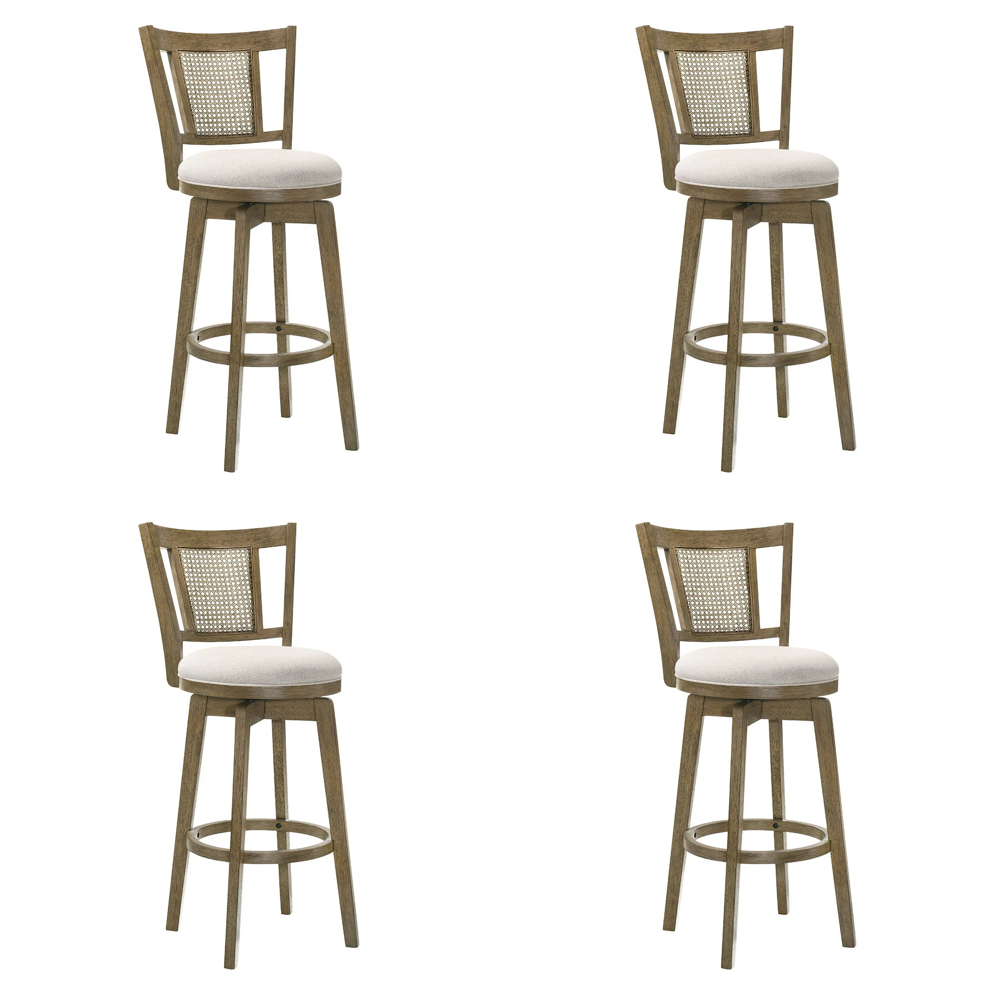 Isla - 30" Putty Brown Bar Height Rubberwood Swivel Barstool - Image 3