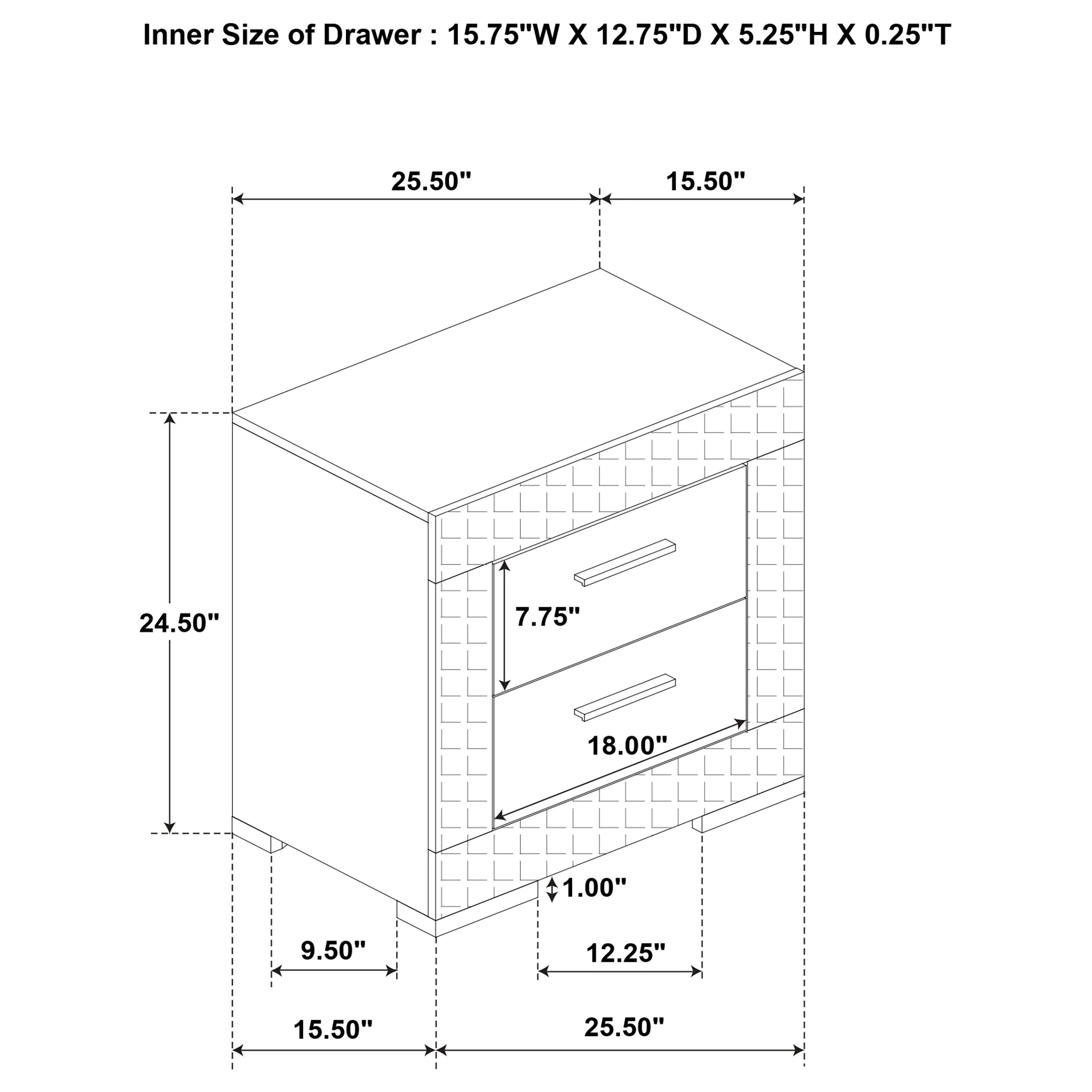 Ives 2-Drawer Nightstand, White High Gloss - Image 13