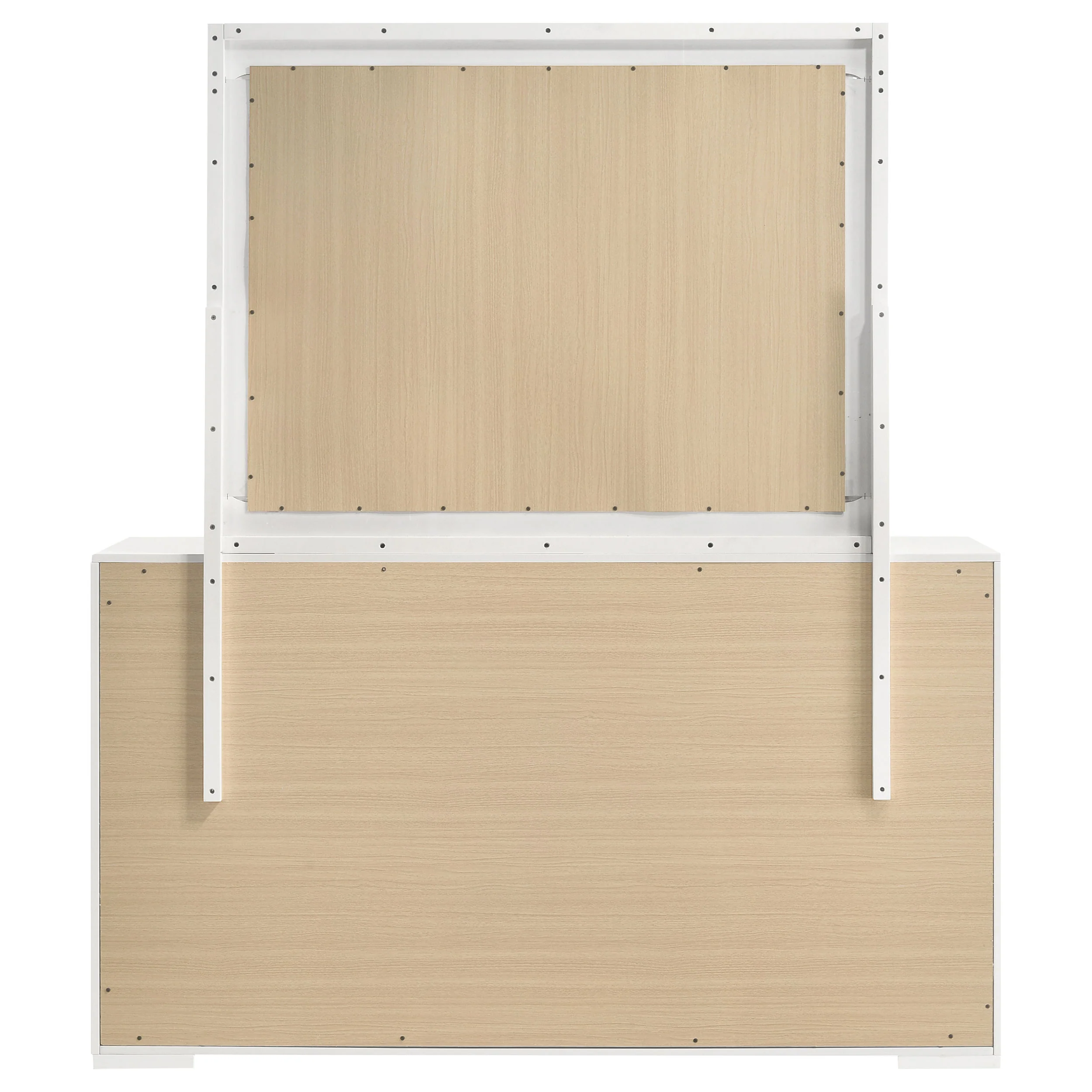 Ives 6-Drawer Dresser and Mirror - White High Gloss - Image 9