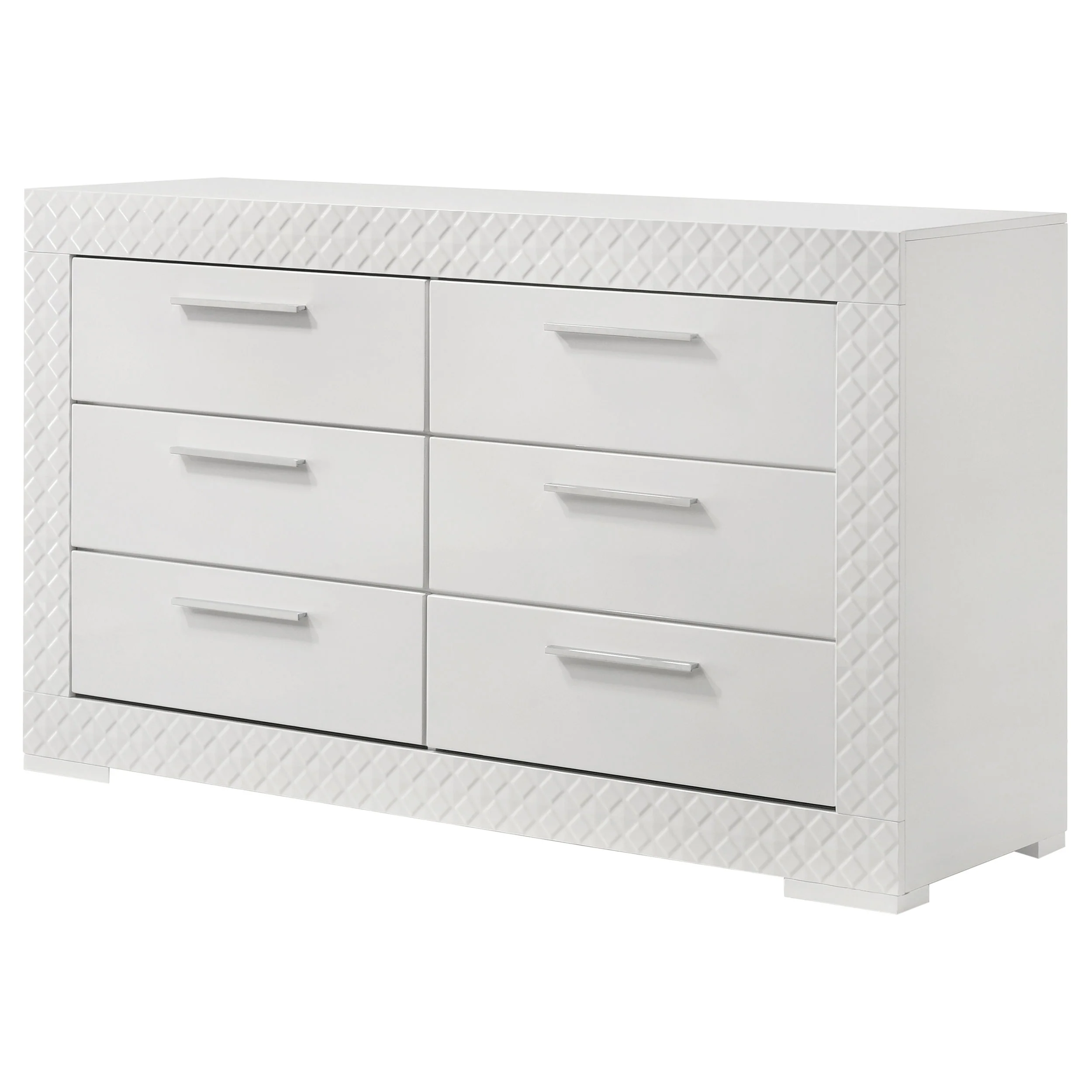 Ives 6-Drawer Dresser Cabinet, White High Gloss - Image 5