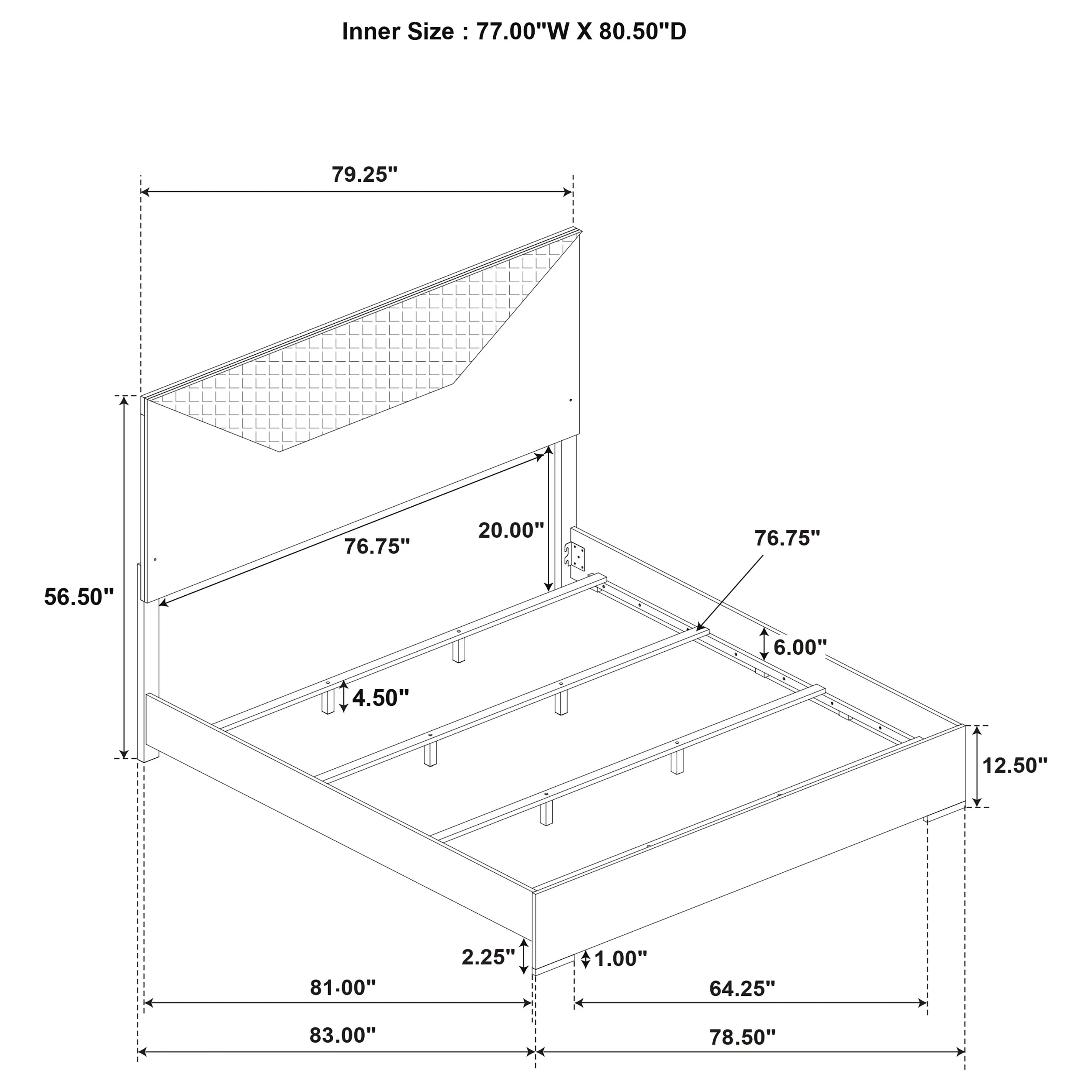 Ives Eastern King Panel Bed with LED Headboard Grey High Gloss - Image 8