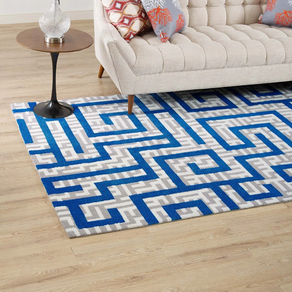 Ivory Light Gray Geometric Maze Area Rug - Modern Contemporary Indoor Accent Rug - Image 21