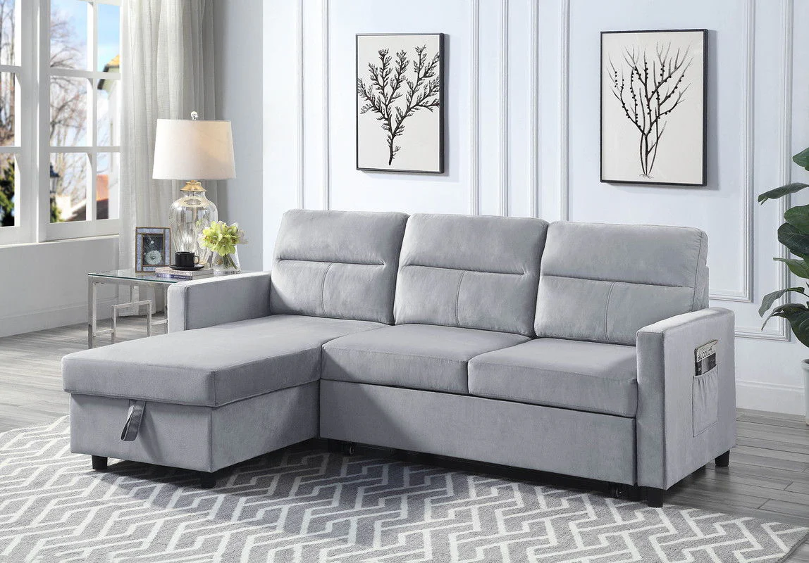 Ivy - Reversible Sleeper Sectional Sofa With Storage Chaise And Side Pocket - Image 9