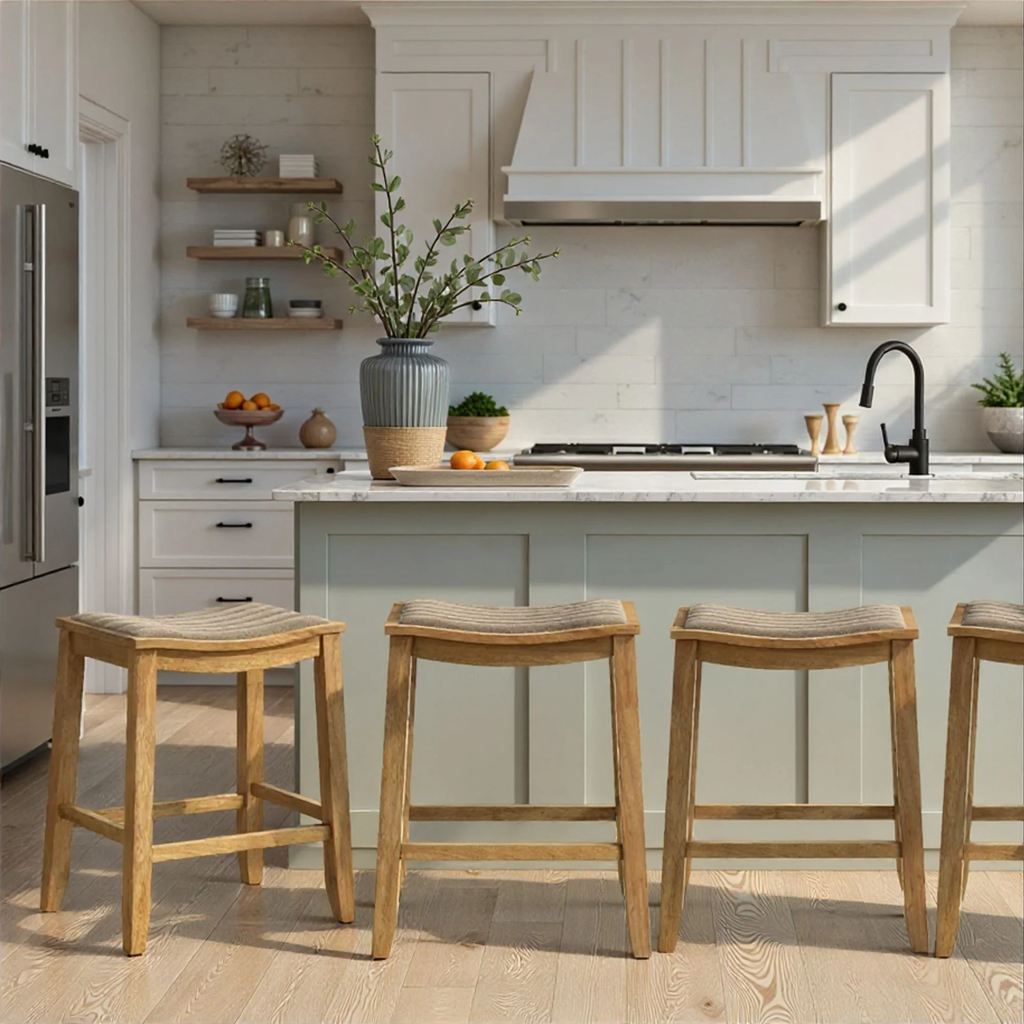 Iyani - Coastal Modern Wood Counter Height Kitchen Bar Stool - Image 13