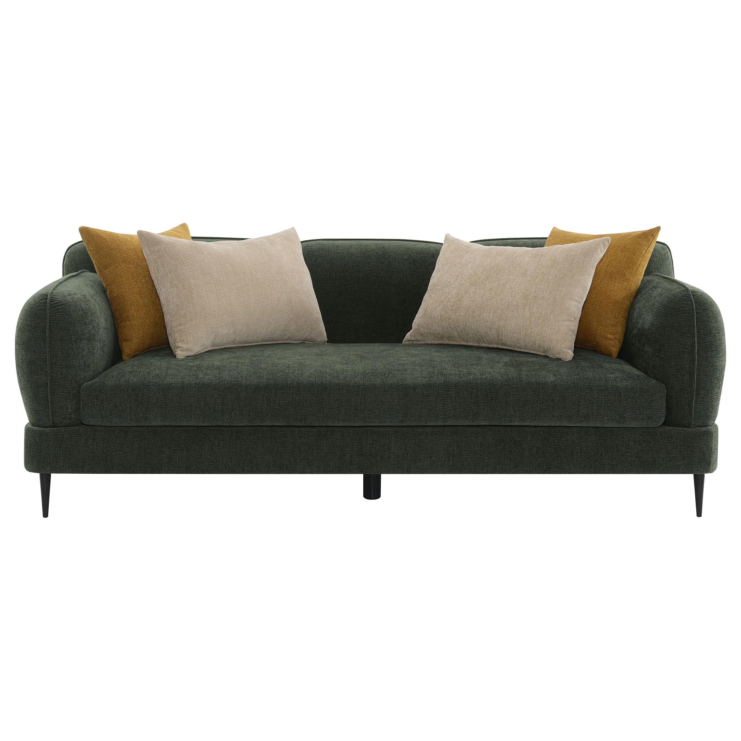 Jade 2-Piece Chenille Upholstered Sofa Set Green - Image 5