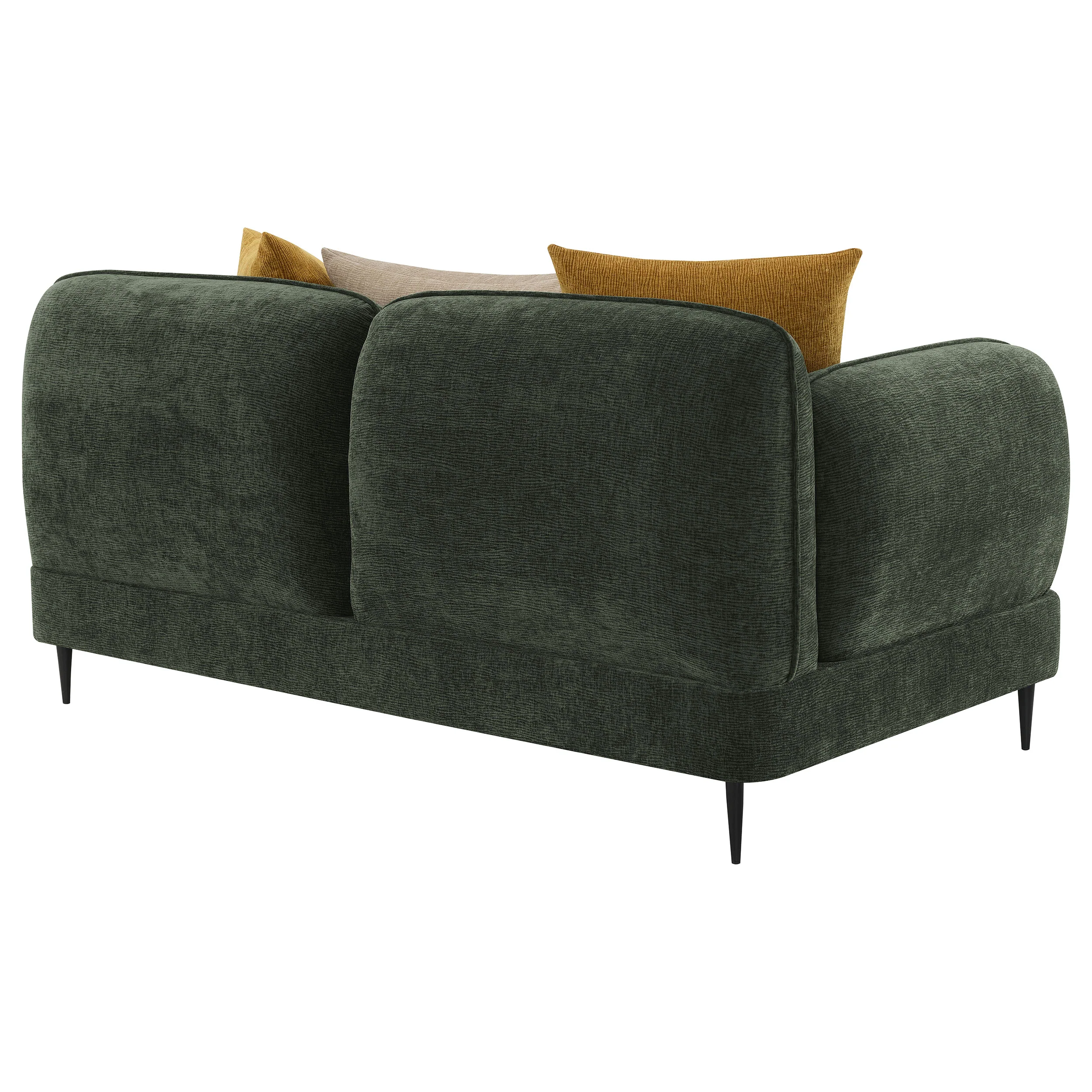 Jade Chenille Modern Track Arm Loveseat in Green - Image 6