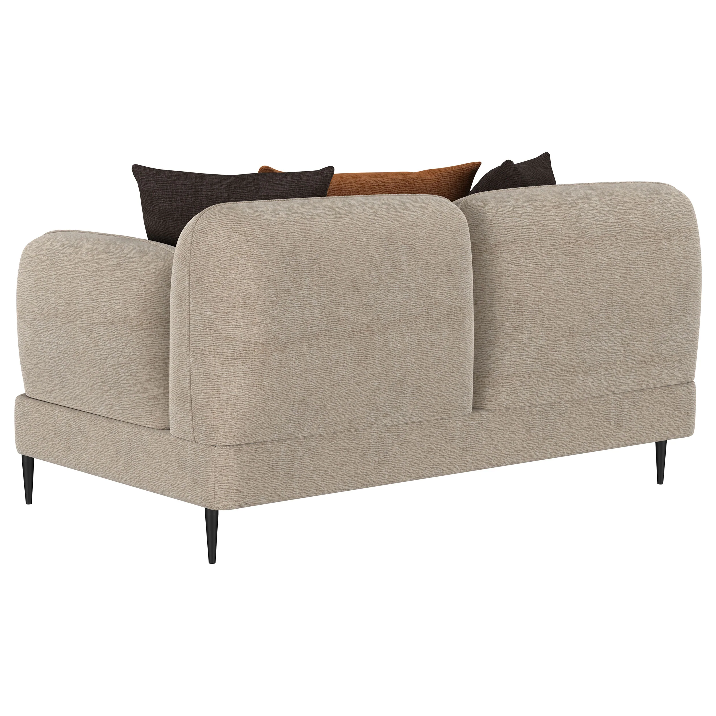 Jade Chenille Upholstered Sculpted Track Arm Loveseat, Latte - Image 6