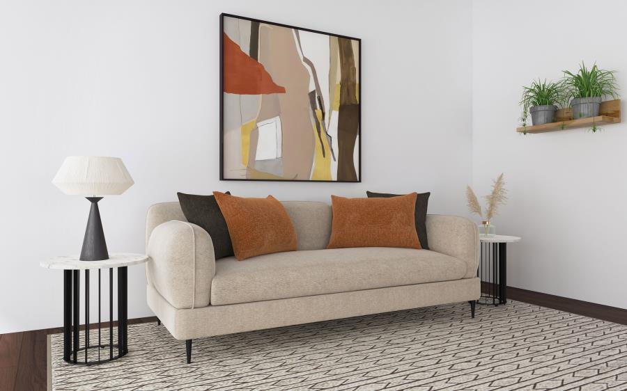 Upholstered Contemporary Track Arm Sofa - Image 2