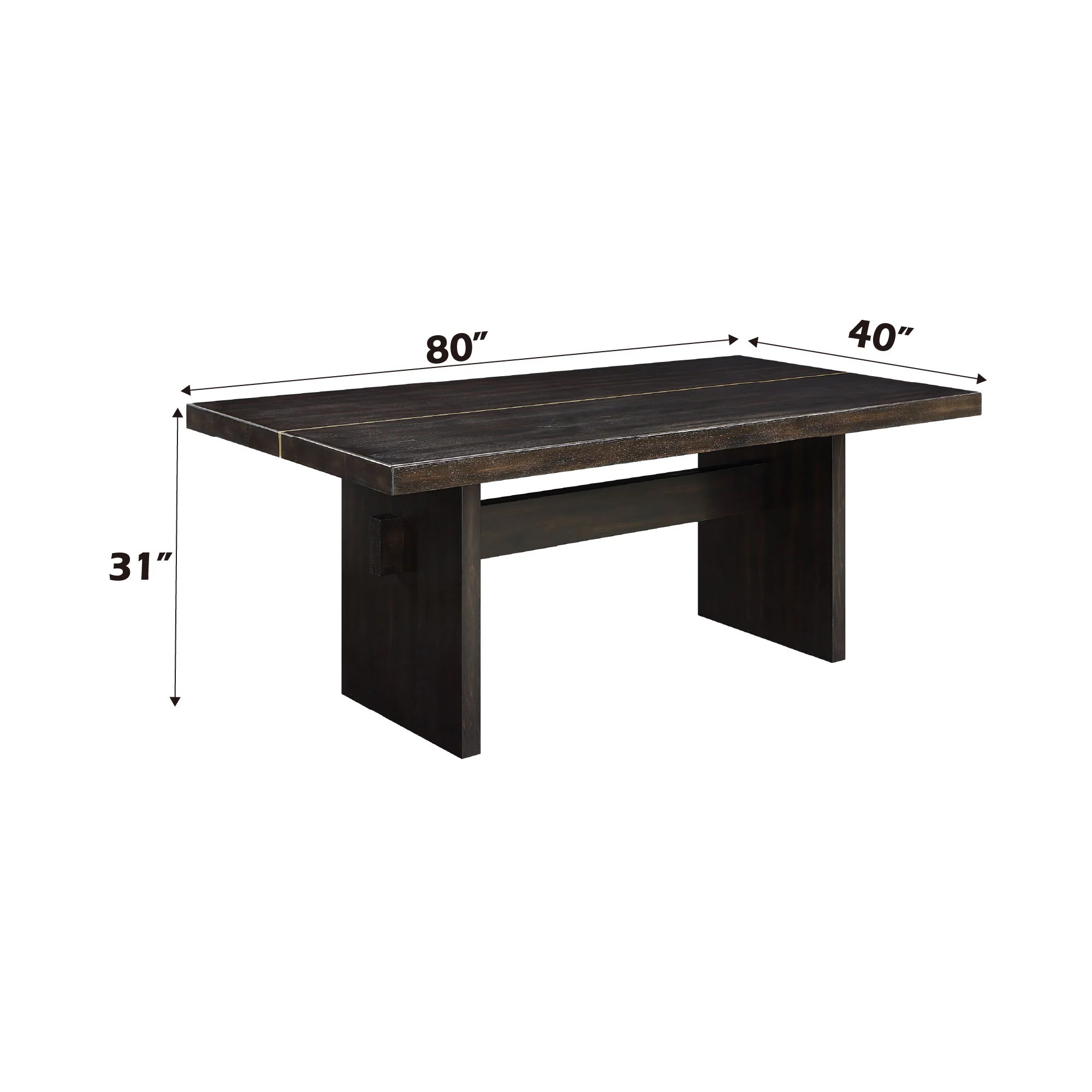 Jaramillo - Rustic Dining Table - Espresso / Gold - Image 4