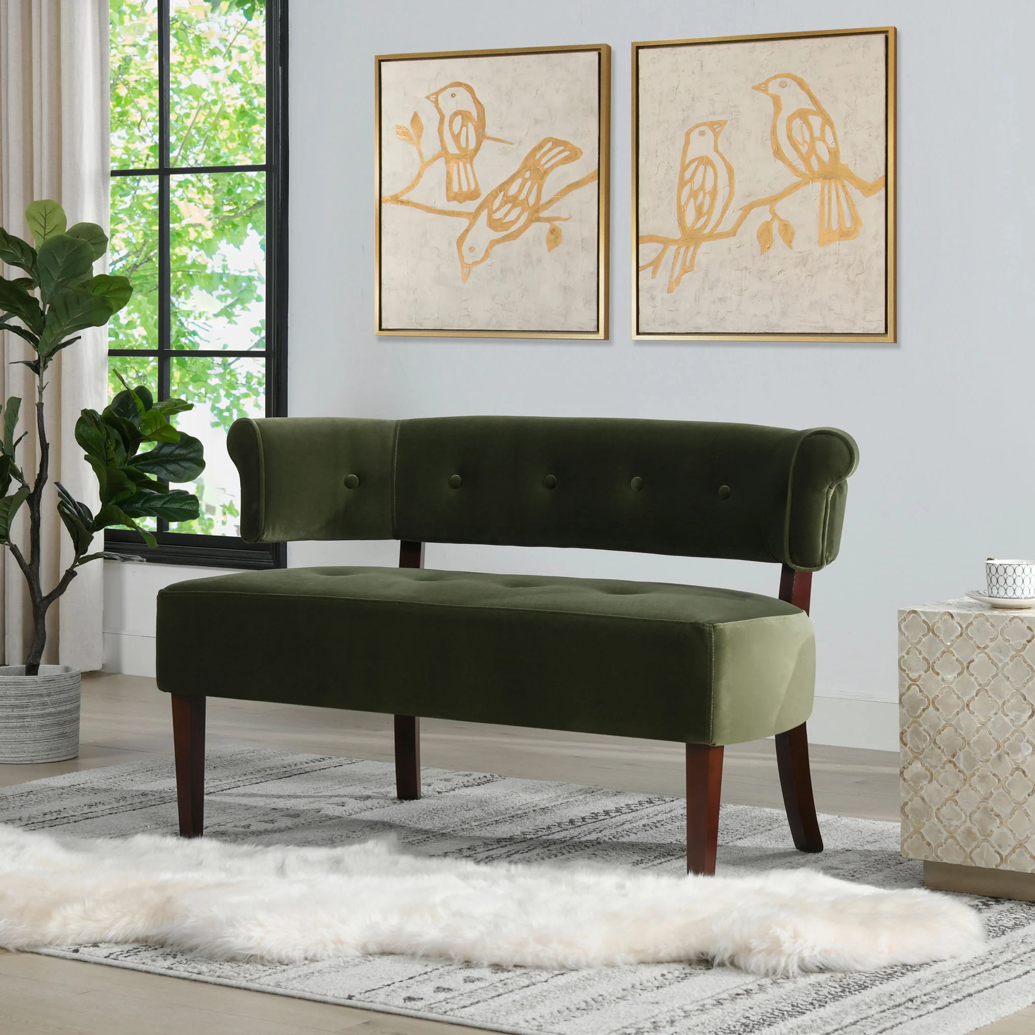 Jared - Versatile Roll Arm Tufted Bench Settee - Image 2