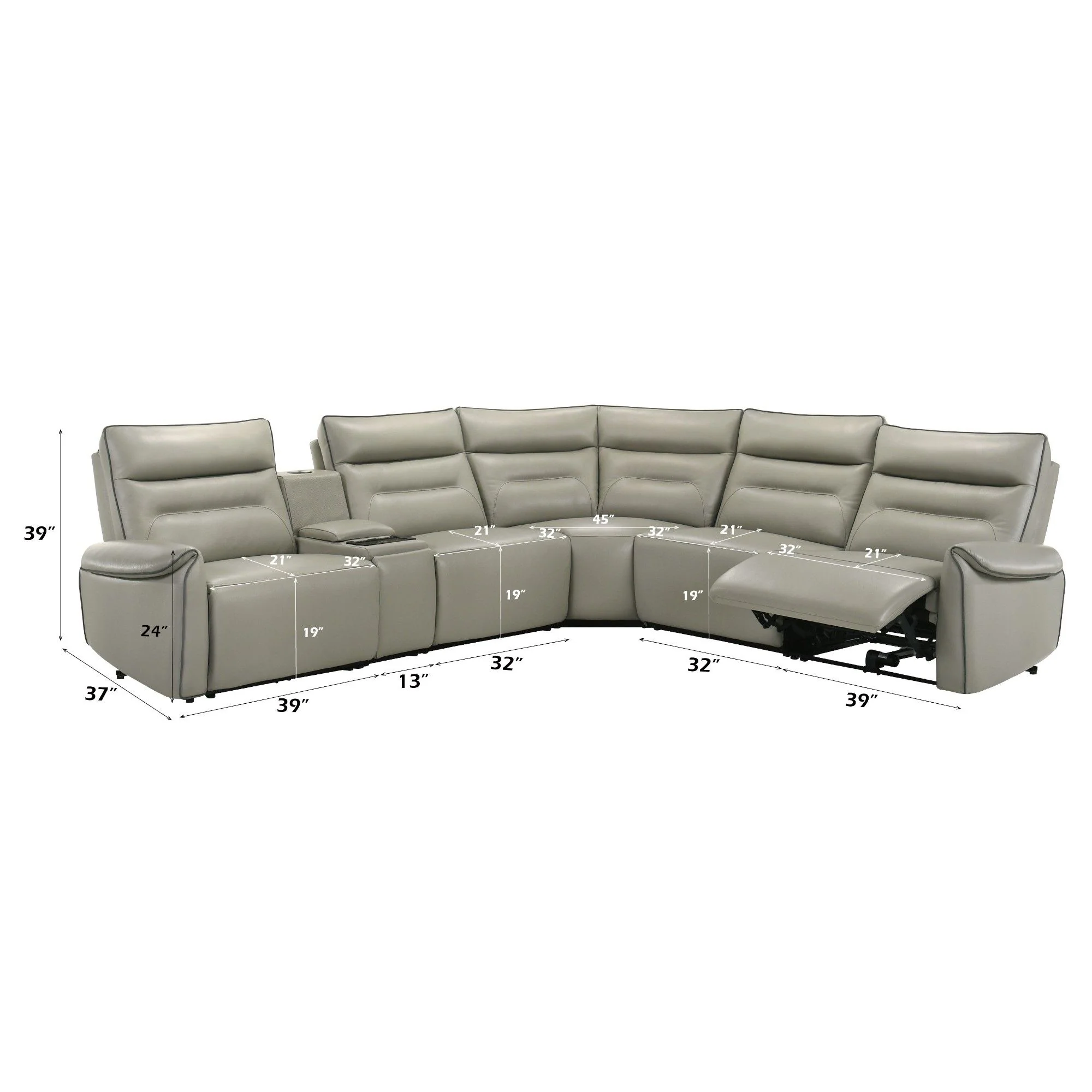 Jayke - Power Motion Sectional Sofa - Light Gray - Image 6