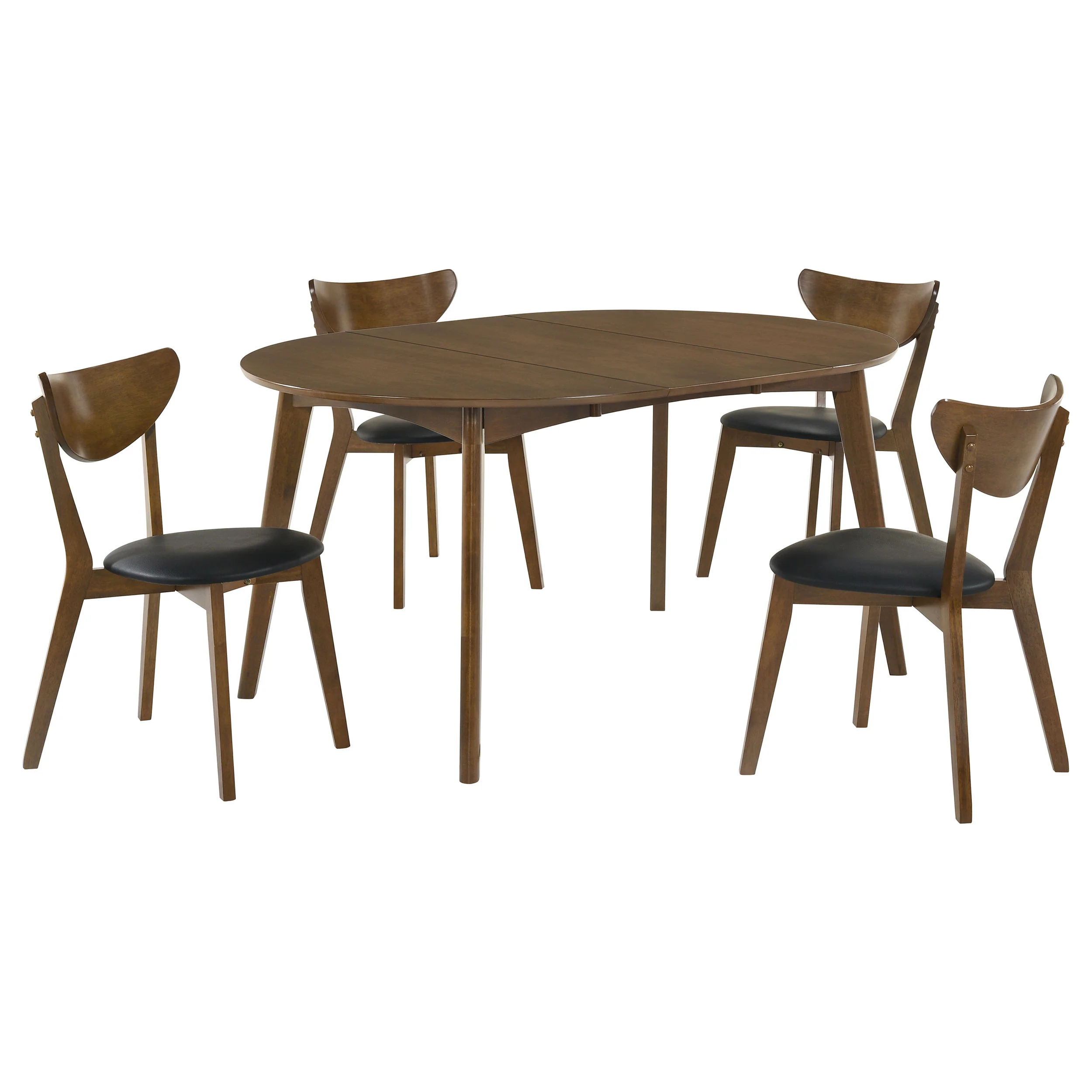 Jedda 5-Piece Oval Dining Table Set Dark Walnut - Image 2