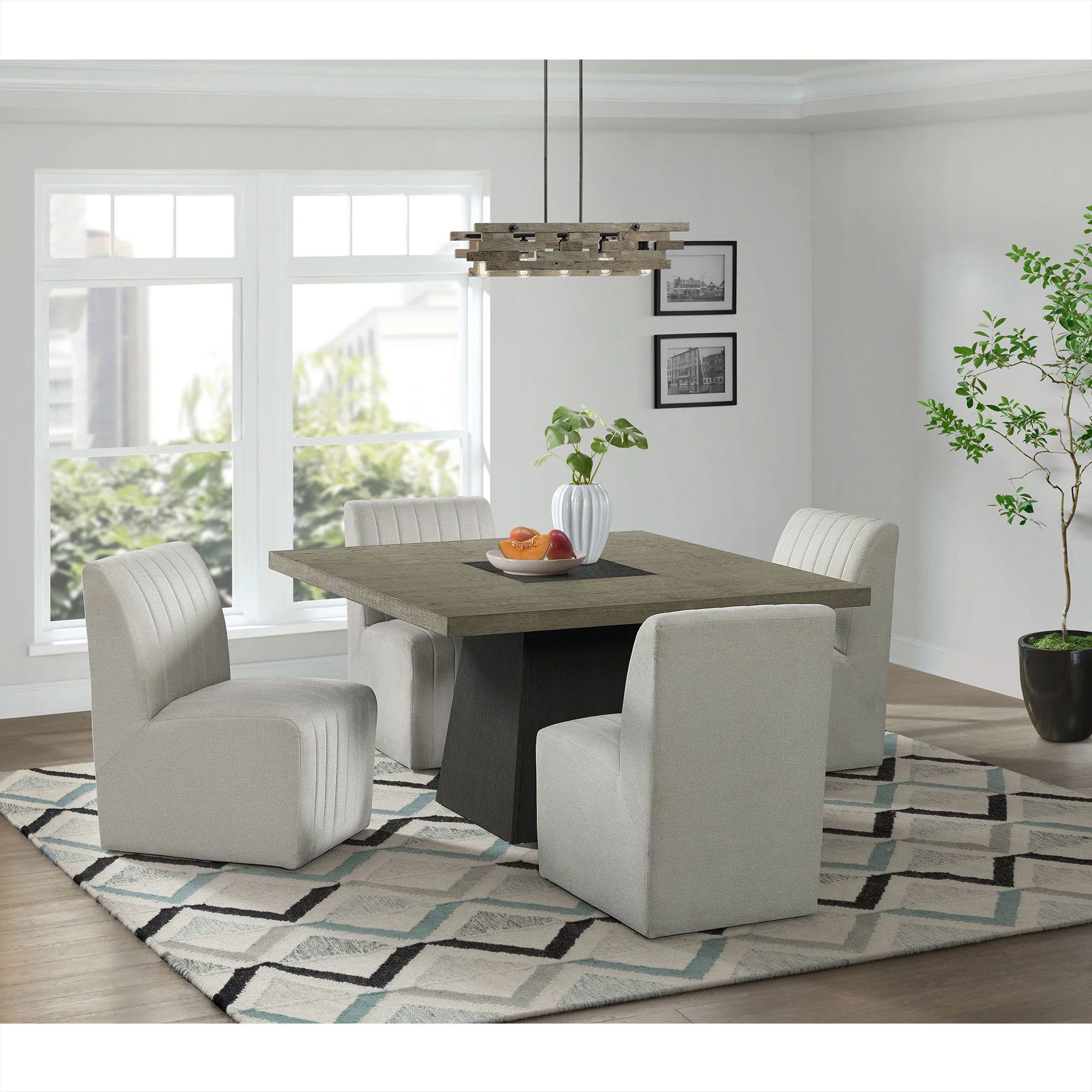 Jemma - Square Dining Table - Gray / Dark Espresso - Image 5