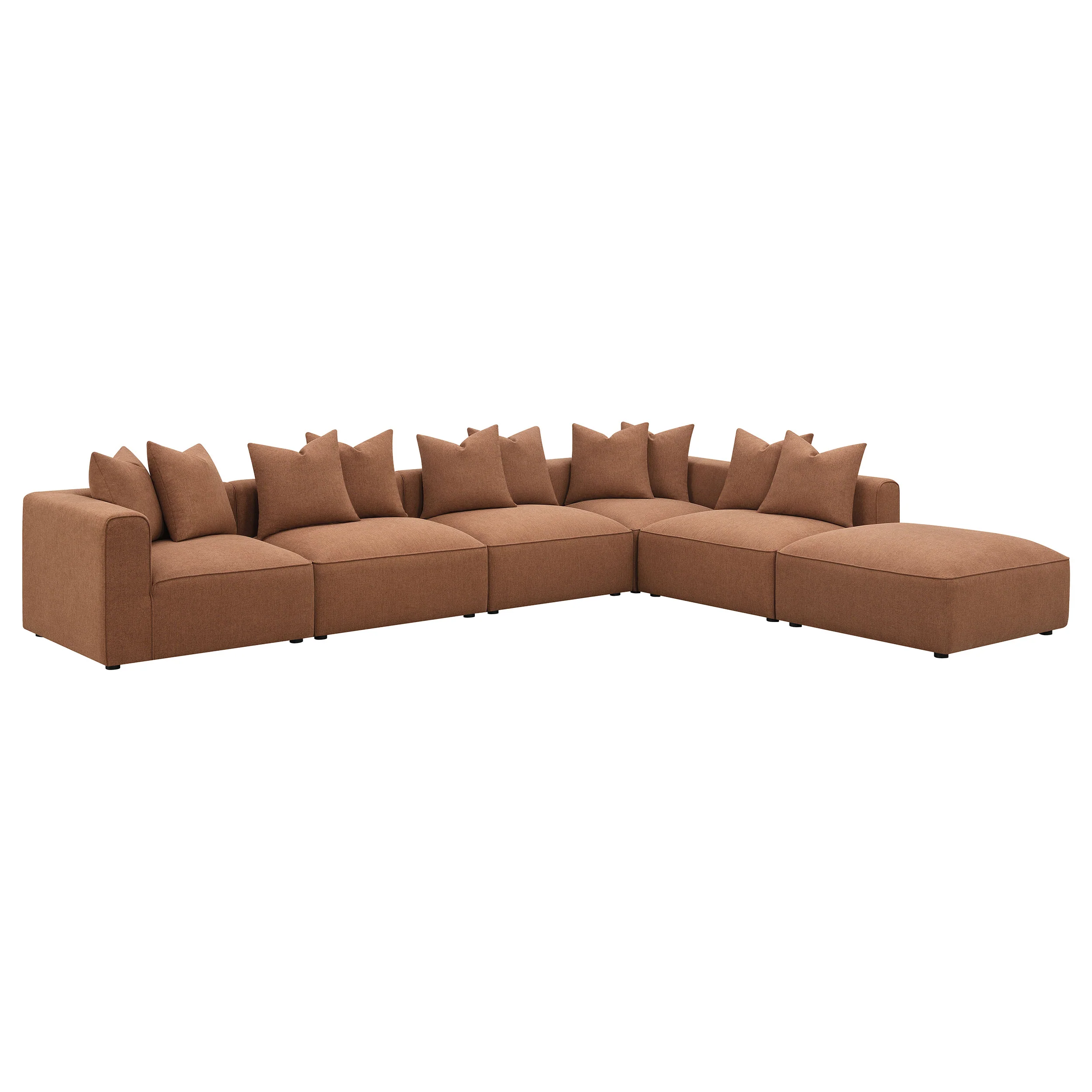 Jennifer 6-Piece Upholstered Modular Sectional Terracotta - Image 2