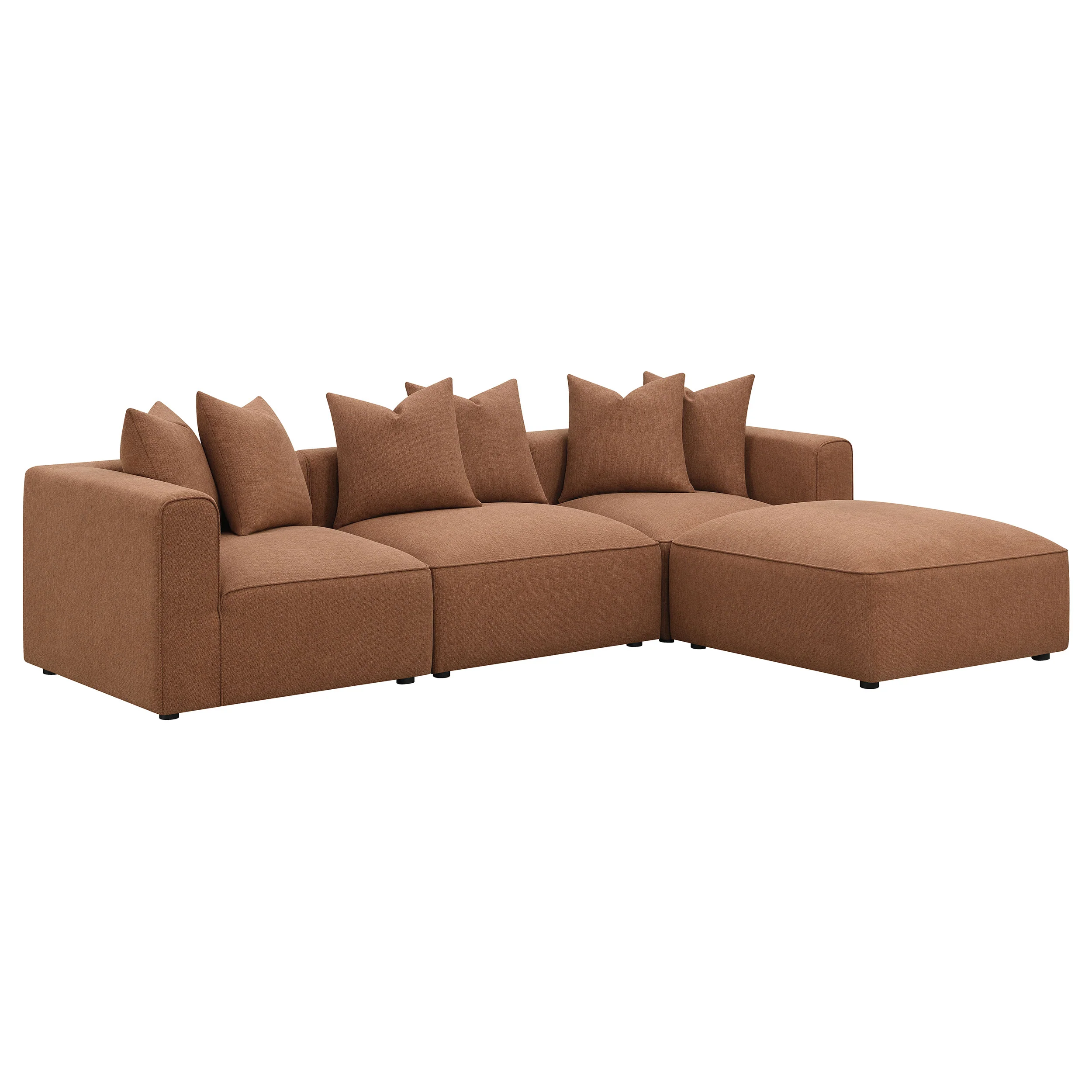 Jennifer Square Upholstered Ottoman in Terracotta - Image 6