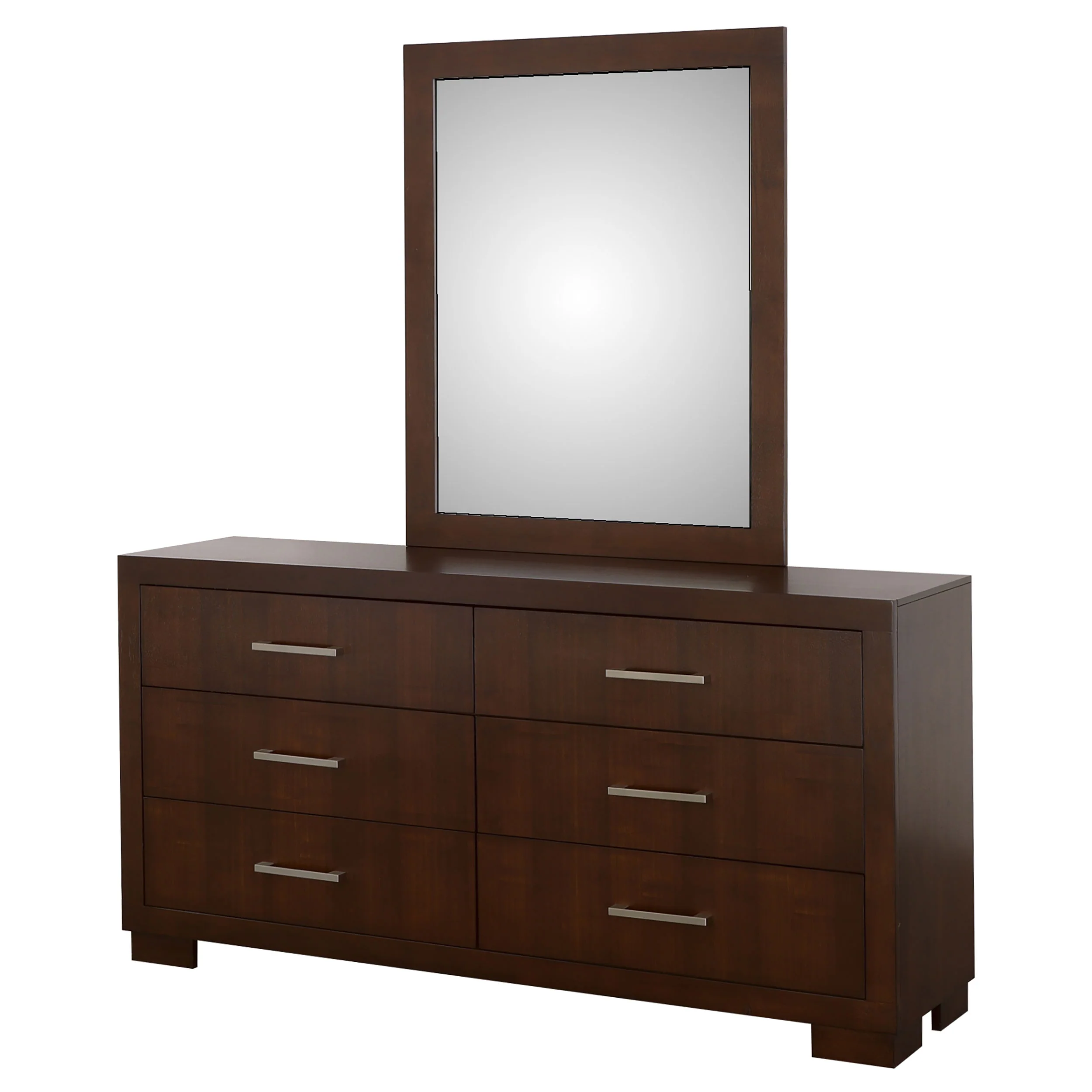 Jessica 6-Drawer Dresser with Mirror, Cappuccino - Image 4