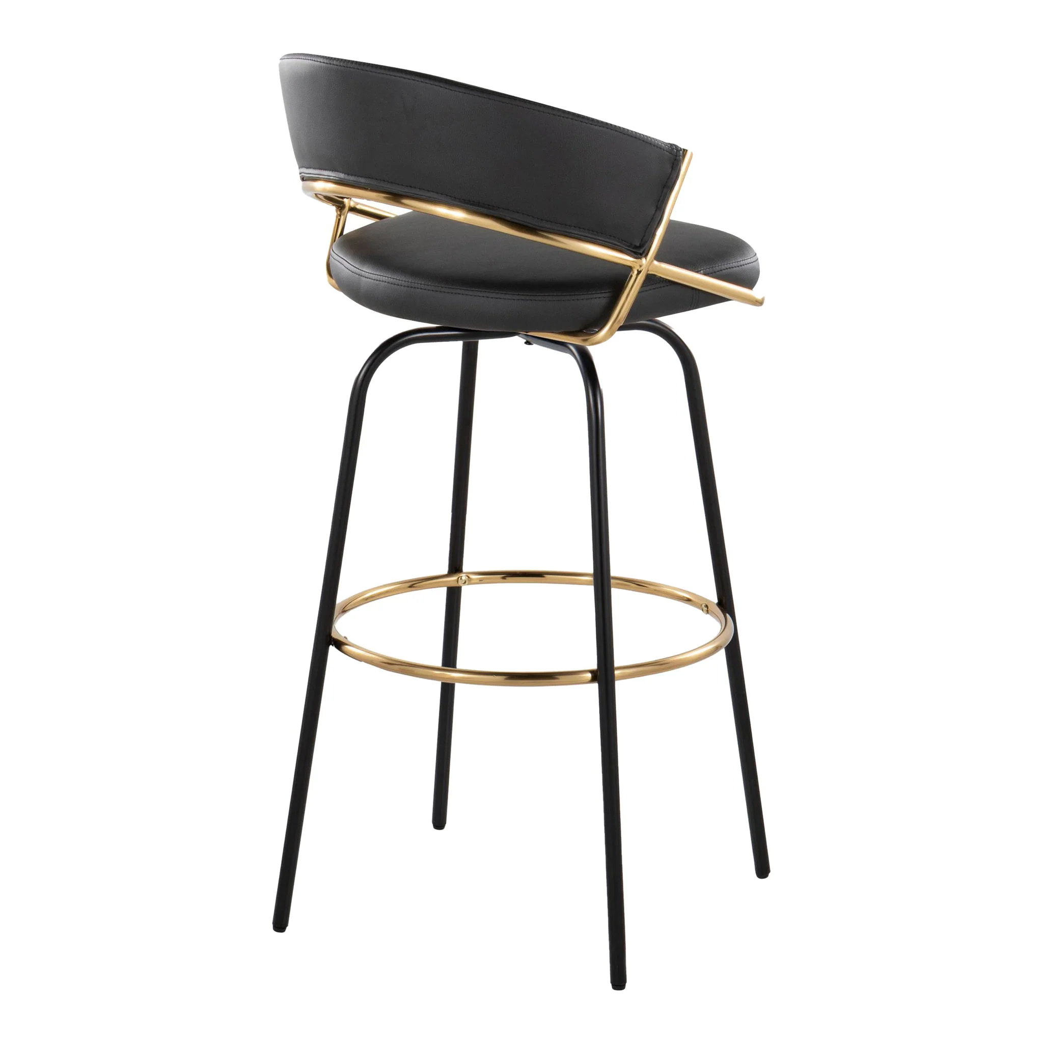 Jie - Fixed Height Contemporary Barstool With Swivel Round Footrest (Set of 2) - Image 5