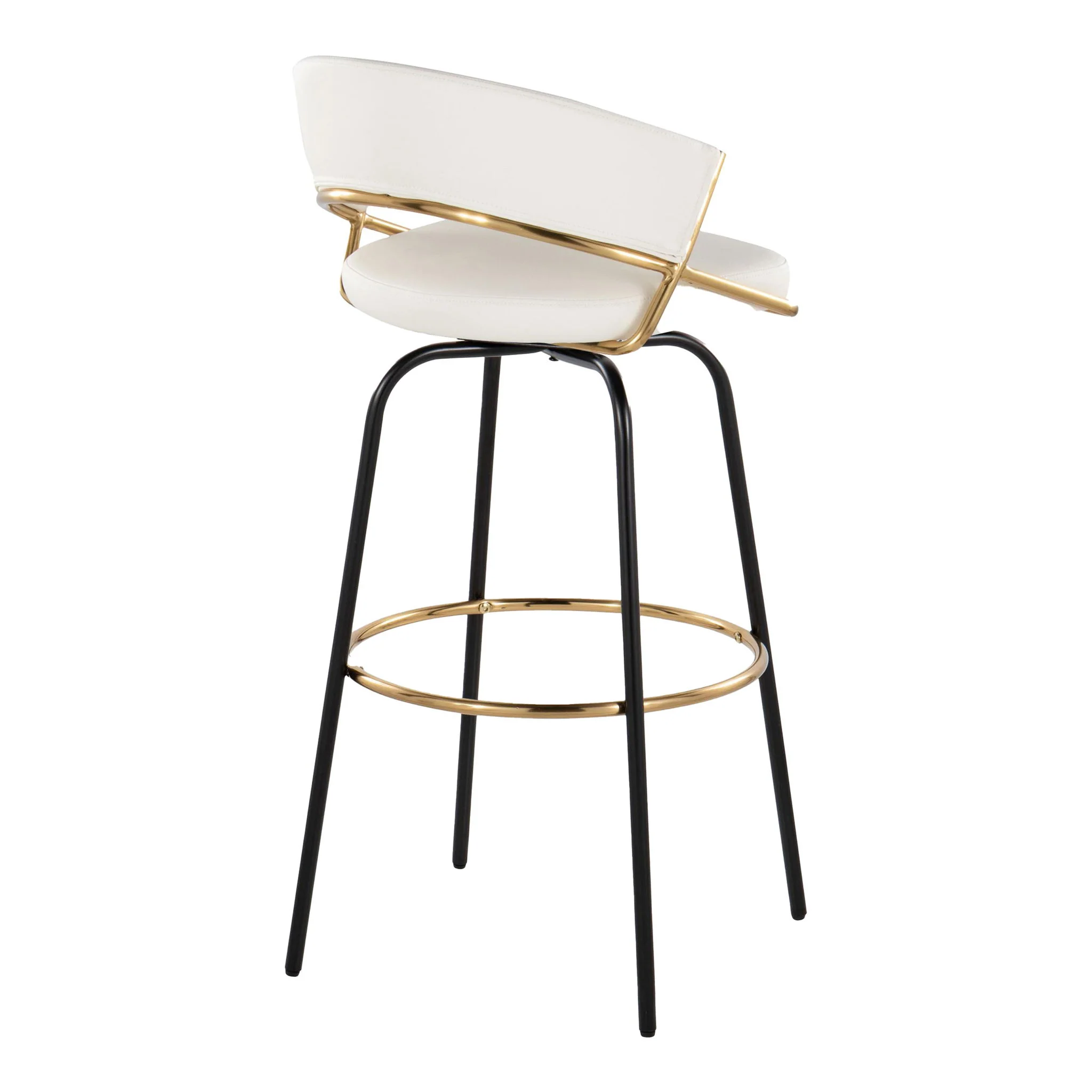 Jie - Fixed Height Contemporary Barstool With Swivel Round Footrest (Set of 2) - Image 6