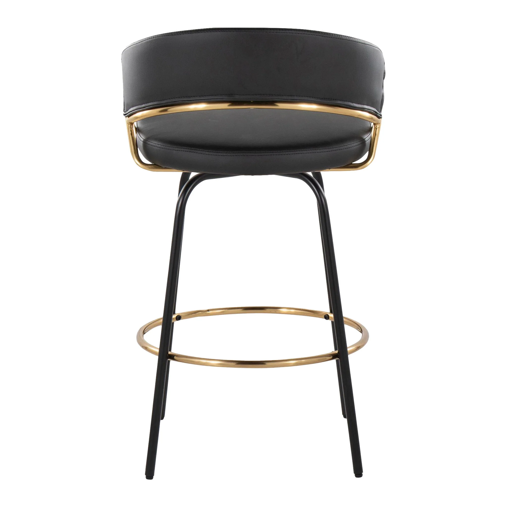 Jie - Fixed Height Contemporary Counter Stool With Swivel Round Footrest (Set of 2) - Image 6