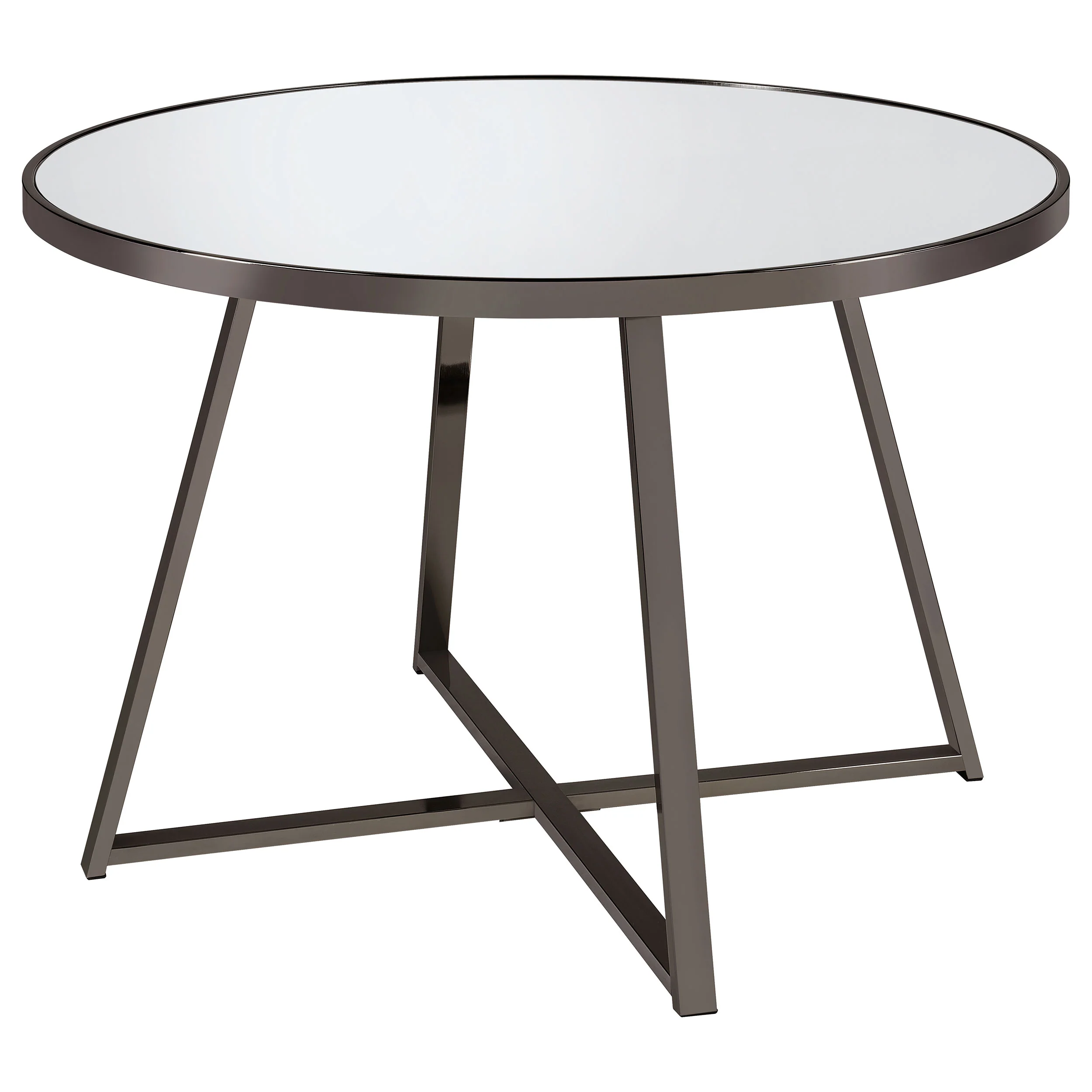 Jillian Round 45-inch Mirror Top Dining Table Black Nickel - Image 2