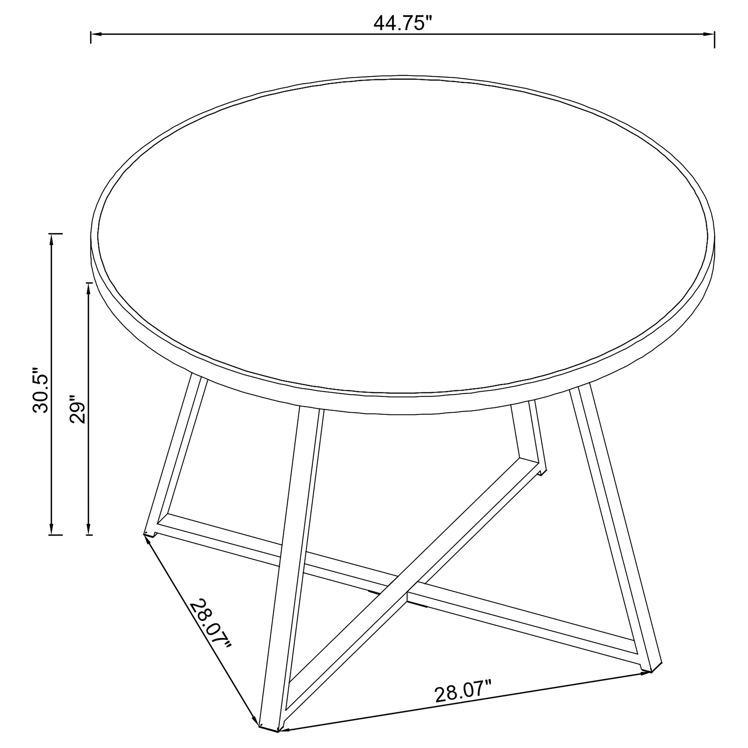 Jillian Round 45-inch Mirror Top Dining Table Black Nickel - Image 4